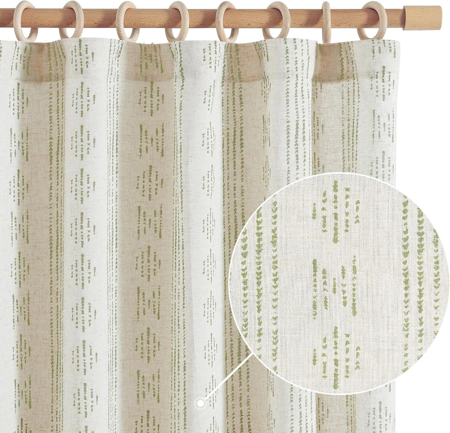 jinchan Boho Curtains for Living Room Farmhouse Black Curtains 84 Inch Length 2 Panels for Bedroom Geometric Striped Mudcloth Light Filtering Window Drapes Rod Pocket Black on Beige