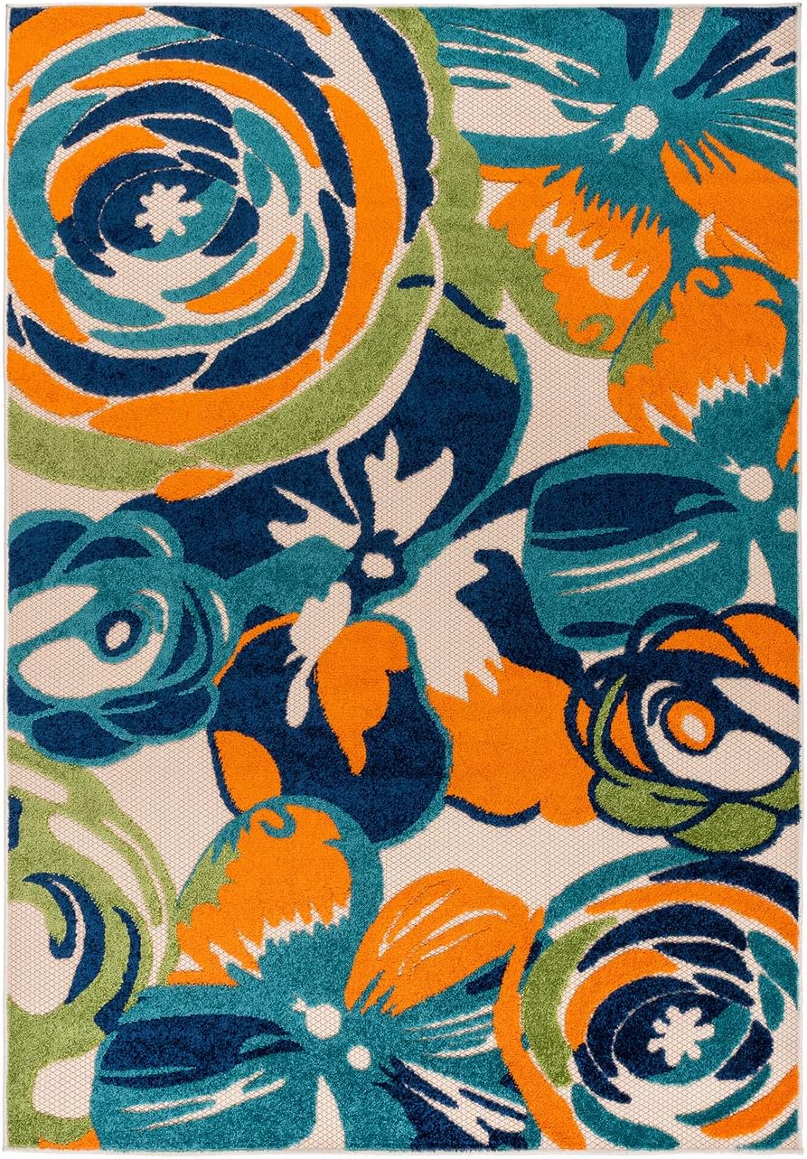 Rugshop Ravenna Modern Large Floral Flowers Indoor/Outdoor Area Rug 5' x 7' Multi