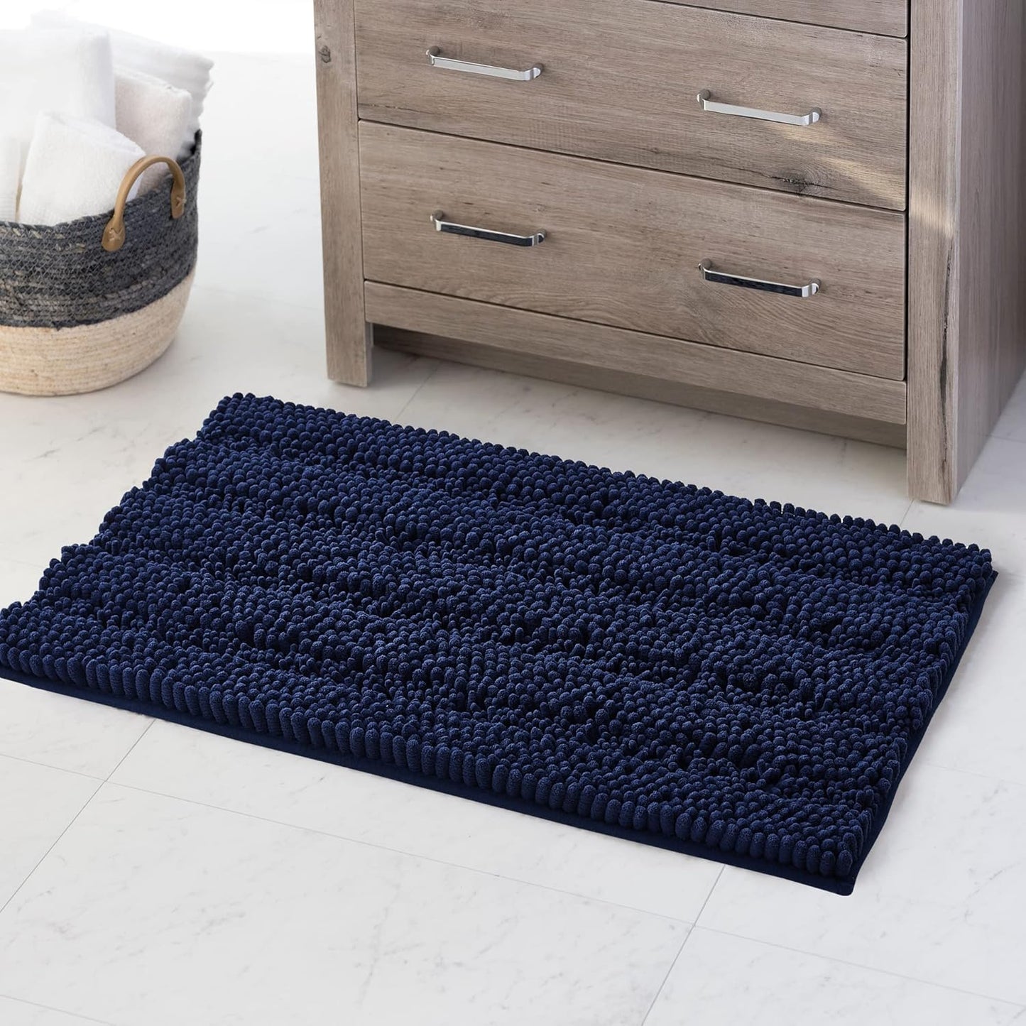 KGORGE Grey Bath Rugs - Soft Large Bathroom Rugs 60" x 24" Farmhouse Floor Cover Water Absorbent Bath Mat Shower Carpet for Toilet Door Way Kitchen Kids Baby, 1 Pc