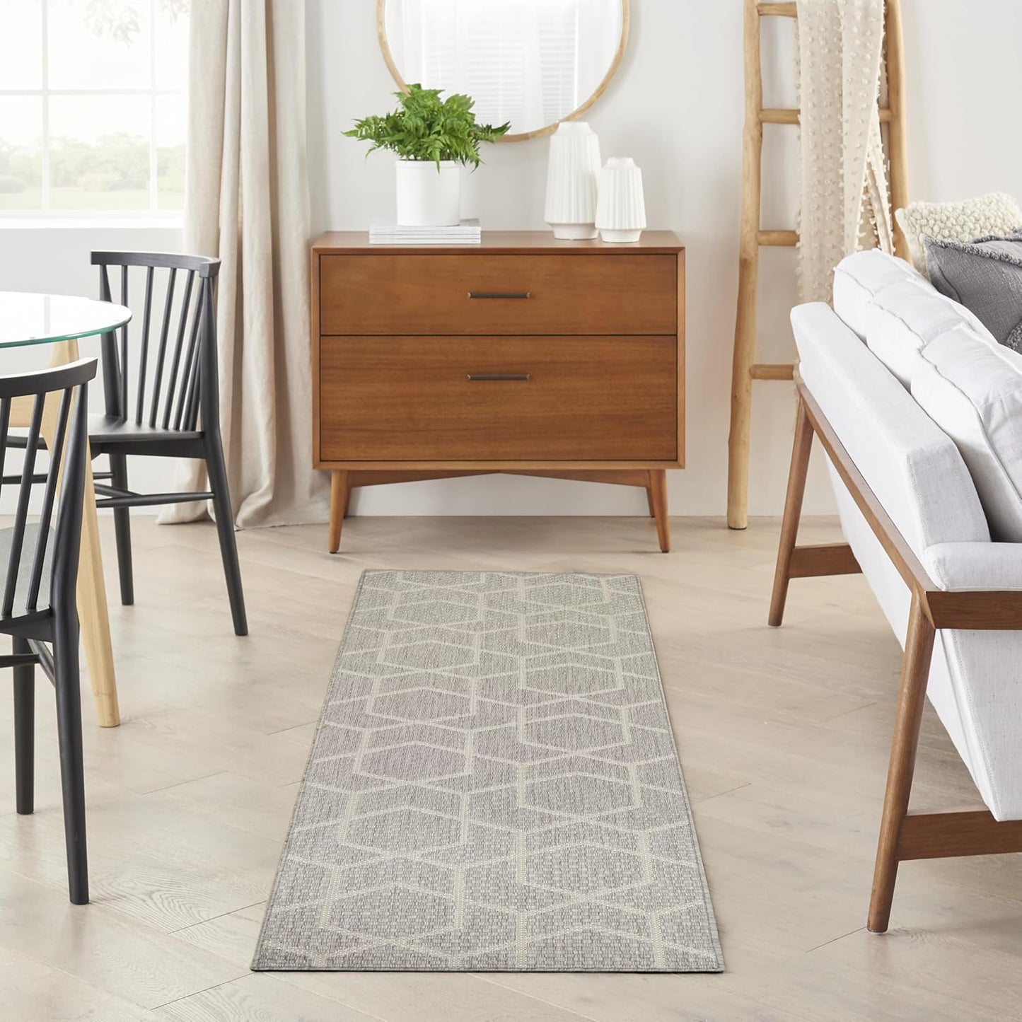 Nourison Horizon Indoor/Outdoor Green 4' x 6' Area Rug - Easy Cleaning, Non Shedding, Bed Room, Living Room, Dining Room, Kitchen (4' x 6')
