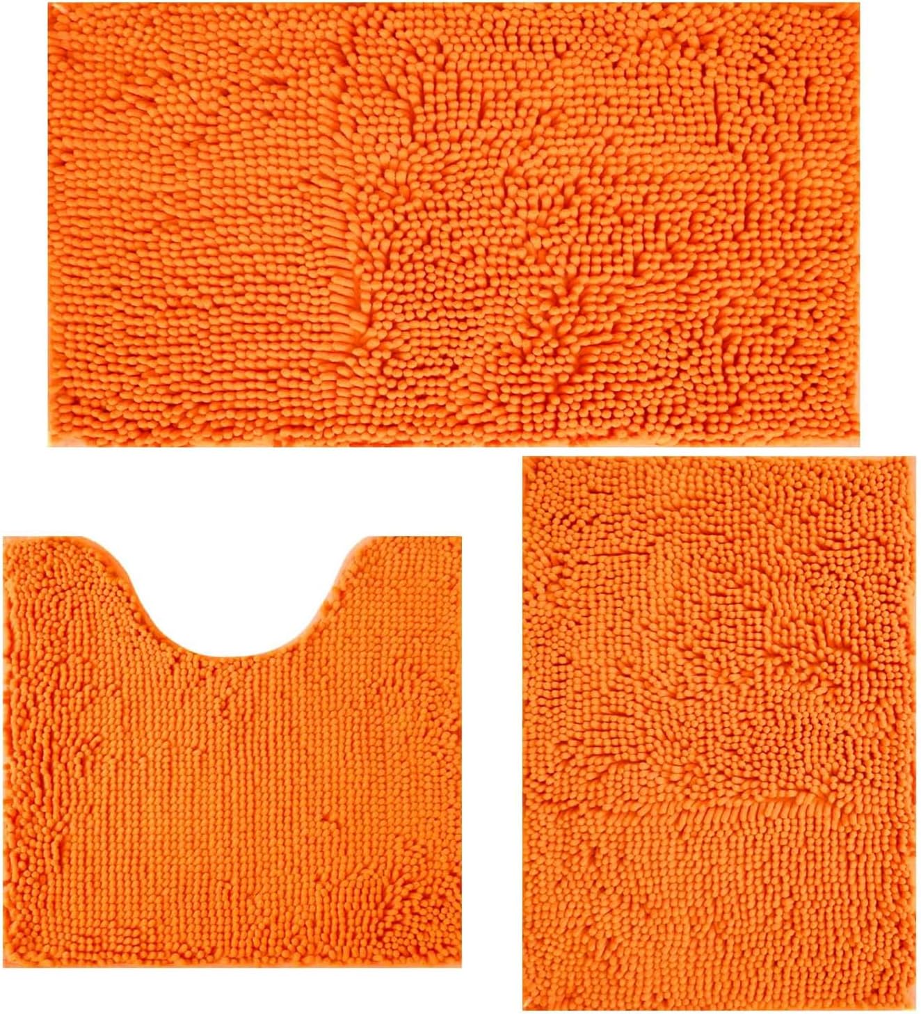 Bathroom Rugs Sets 3 Piece Non Slip,Bath Rugs with PVC Backing Bath Carpet,Bathroom Rug Washable,Absorbent,Plush Carpet Mats,Bath Mats for Bedroom, Kitchen,Tub,Home Decor (Lavender)