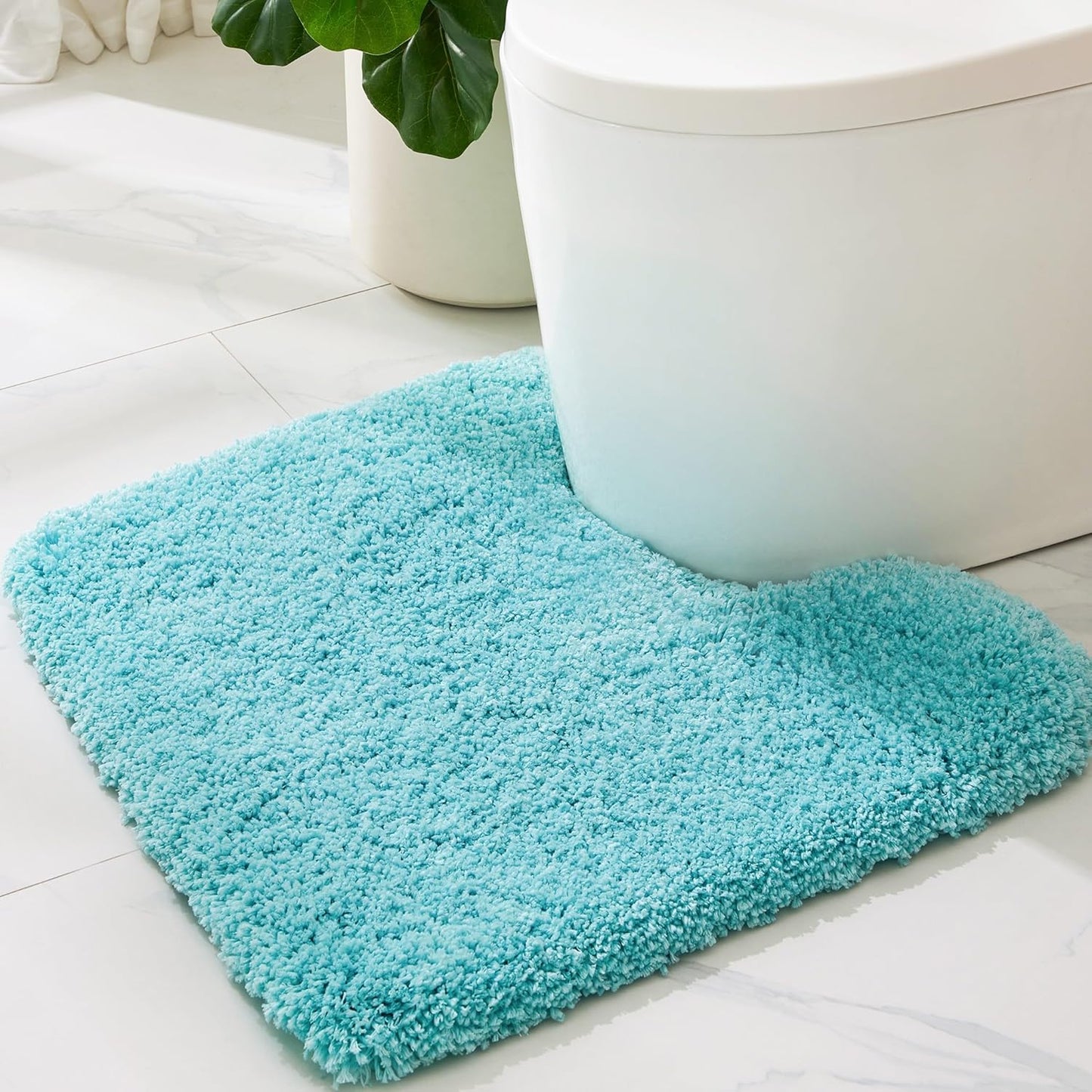 ILANGO Pink Bathroom Rugs 36" × 24" Non Slip & Super Absorbent Extra Thick Soft, Washable Bath Mat for Floor, Non Shedding Microfiber Plush Shaggy Bath Rug with Rubber for Bathtub Shower Room Sink