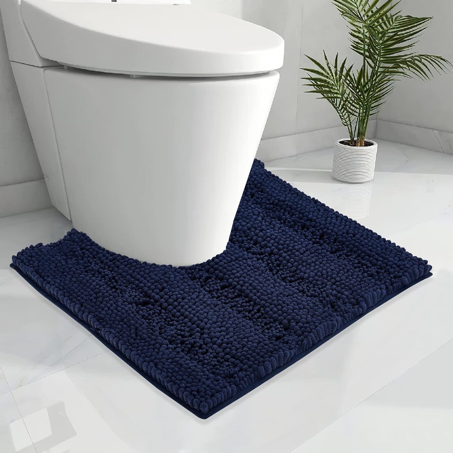 KGORGE Grey Bath Rugs - Soft Large Bathroom Rugs 60" x 24" Farmhouse Floor Cover Water Absorbent Bath Mat Shower Carpet for Toilet Door Way Kitchen Kids Baby, 1 Pc