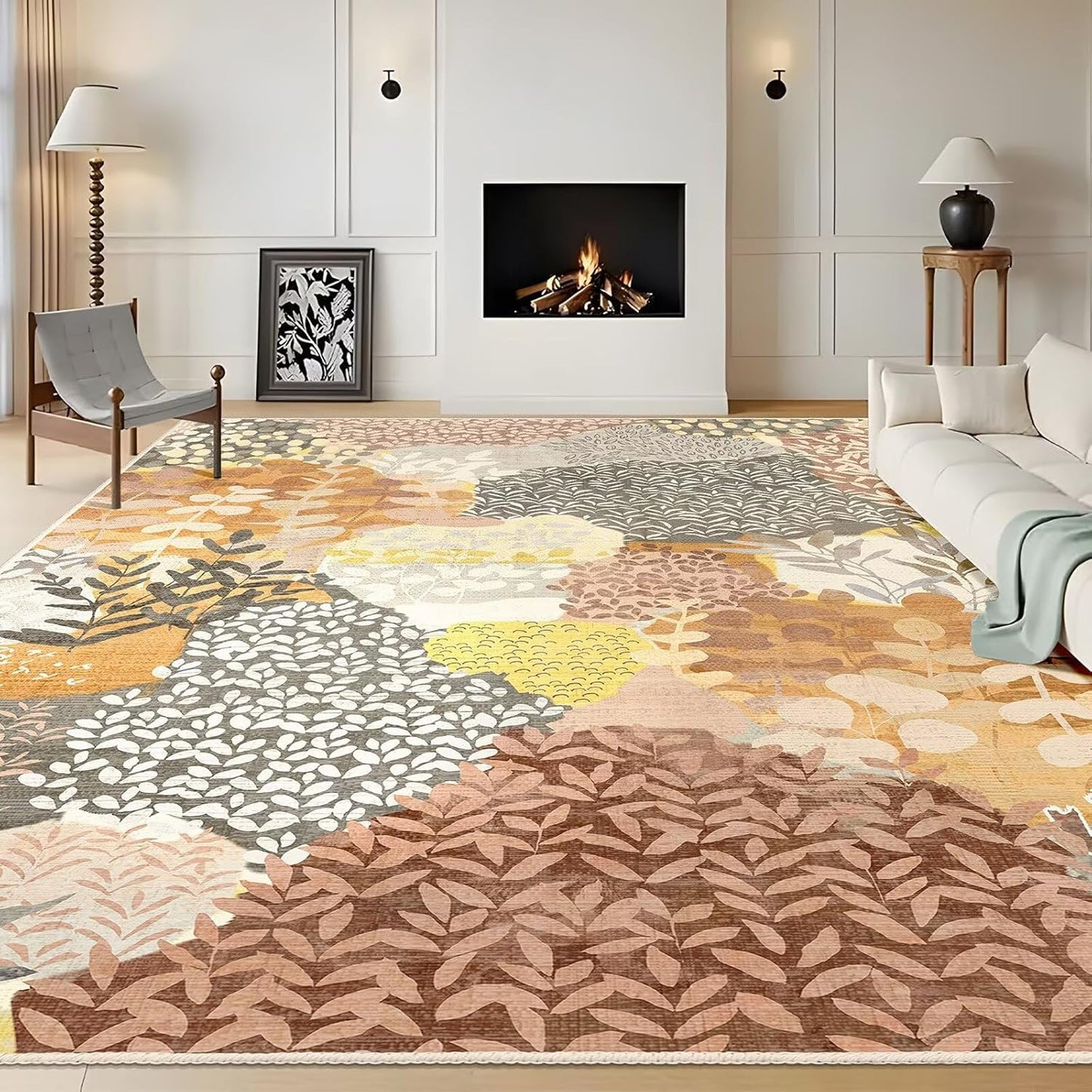 DEXDE Runner Rug 2x6 Washable Hallway Boho Soft Area Rugs Abstract Long Non Slip Botanical Leaves Floral Print Carpet for Entryway, Kitchen, Laundry, Bathroom, Bedroom,Blue