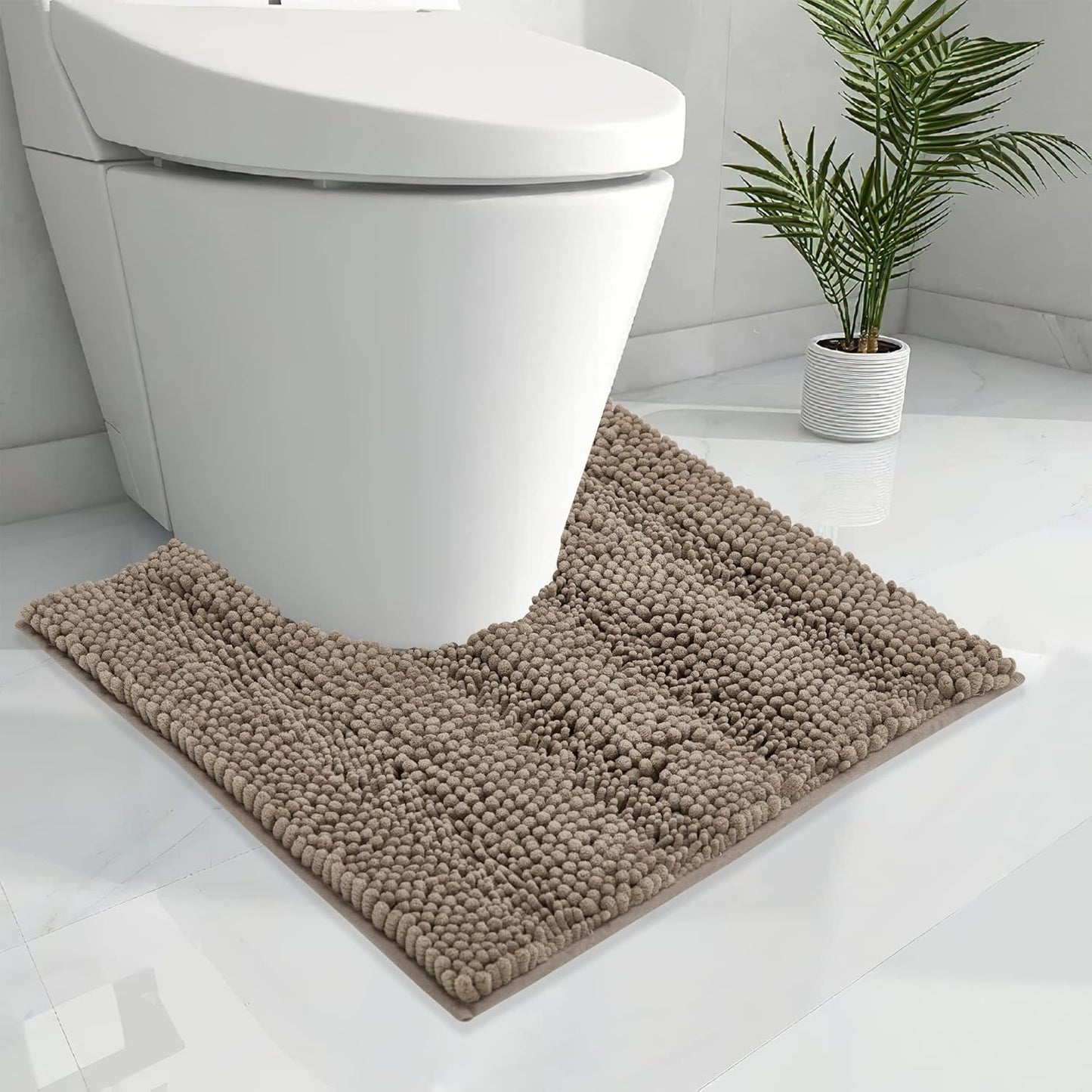 KGORGE Grey Bath Rugs - Soft Large Bathroom Rugs 60" x 24" Farmhouse Floor Cover Water Absorbent Bath Mat Shower Carpet for Toilet Door Way Kitchen Kids Baby, 1 Pc