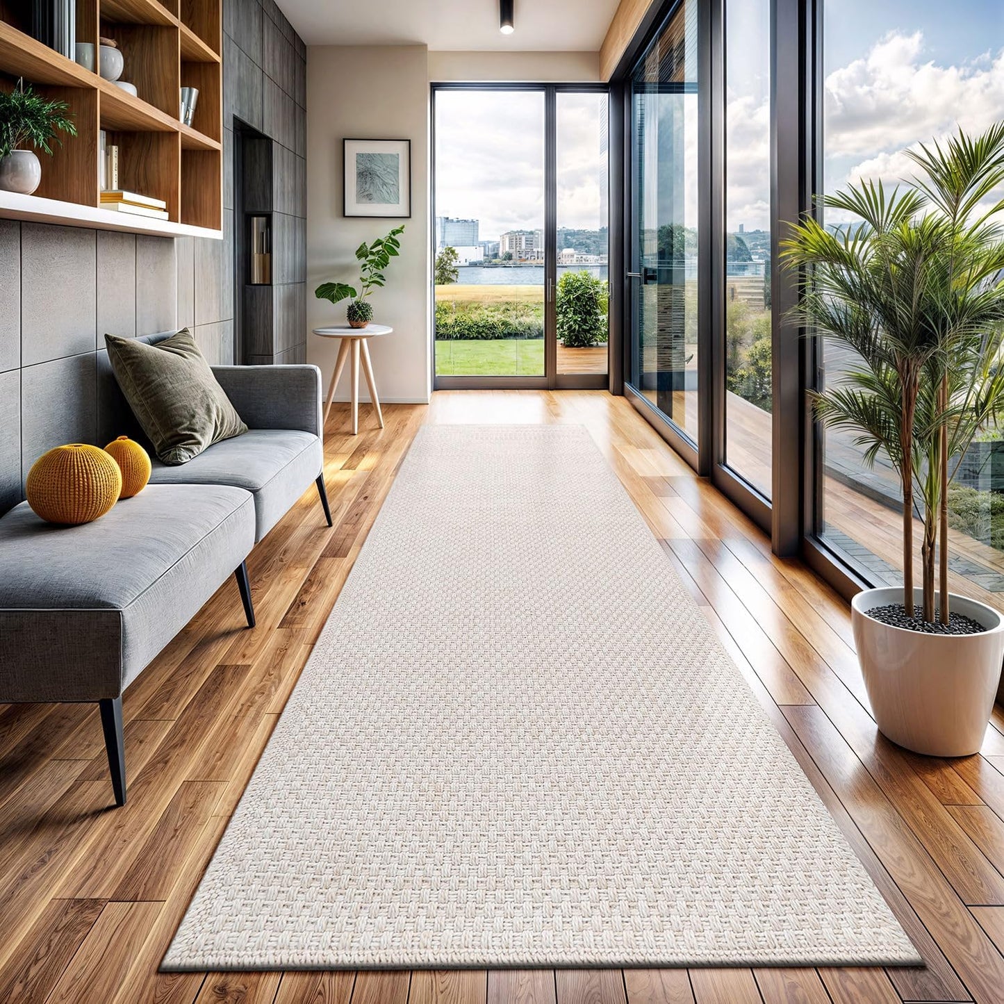 CAMILSON Easy Jute Rug 9x12, Indoor Outdoor Natural Color Fiber Area Rugs for Living Room Patio and Kitchen Rug, Sisal Boho Woven Design, Easy-Cleaning, Washable Outside Carpet Alfombras (9 x 12)