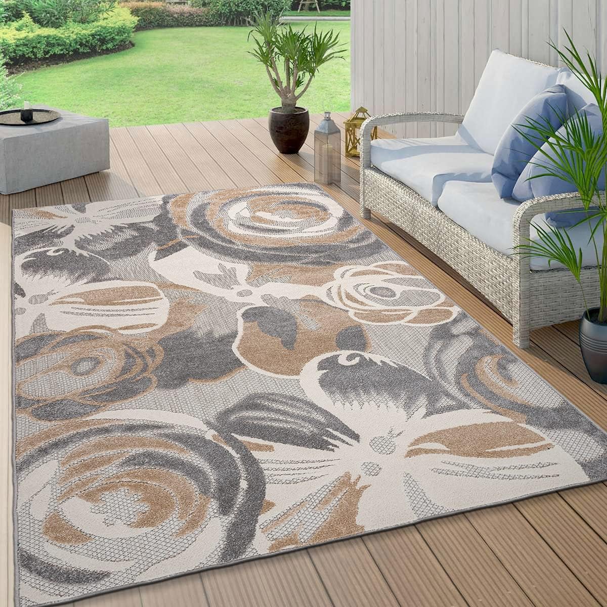 Rugshop Ravenna Modern Large Floral Flowers Indoor/Outdoor Area Rug 5' x 7' Multi