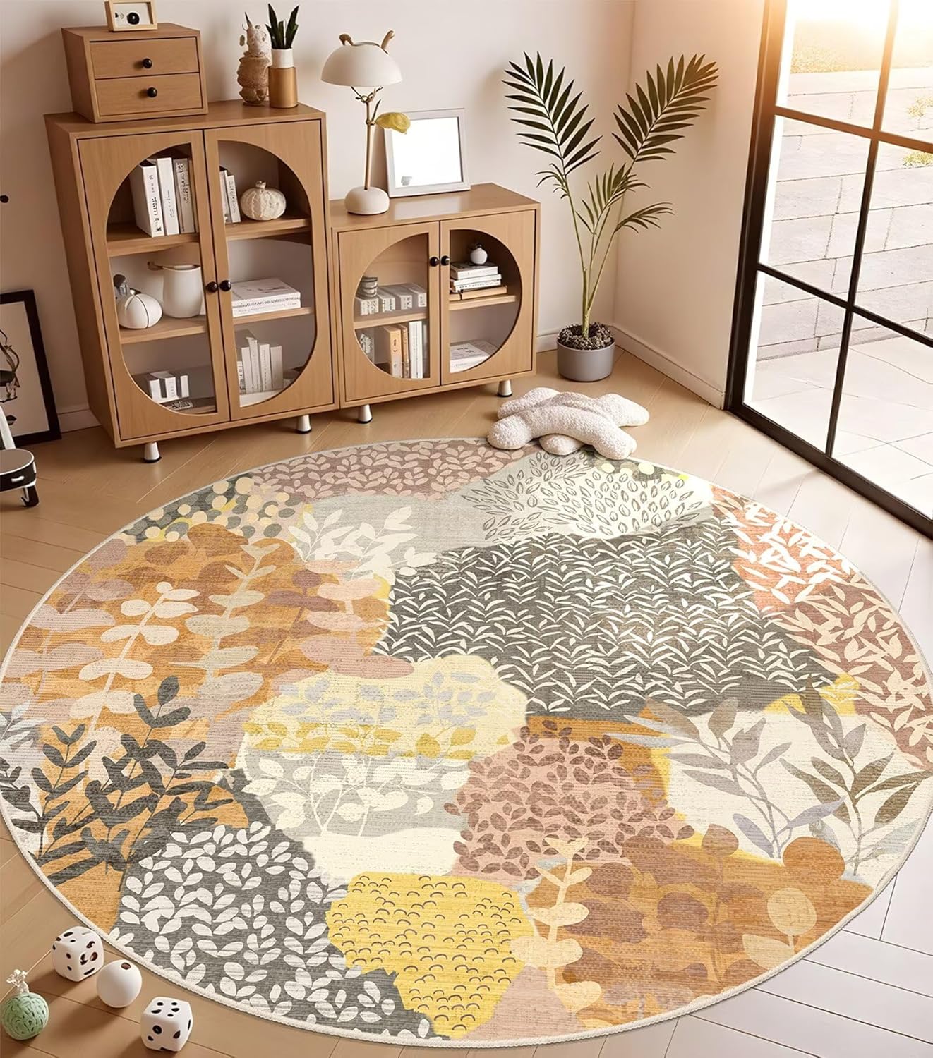 DEXDE Runner Rug 2x6 Washable Hallway Boho Soft Area Rugs Abstract Long Non Slip Botanical Leaves Floral Print Carpet for Entryway, Kitchen, Laundry, Bathroom, Bedroom,Blue