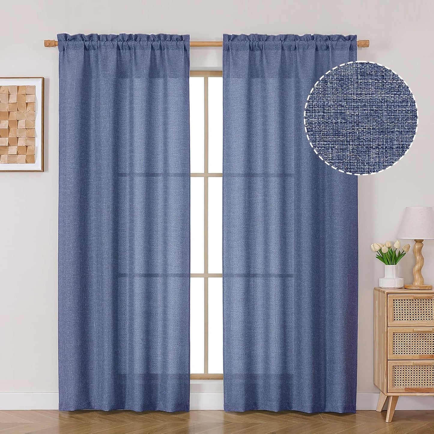 OVZME Light Grey Curtains 63 Inch Length 2 Panels, Faux Linen Textured Semi Light Filtering Drapes, Soft Airy Farmhouse Slub Window Curtains for Living Room Bedroom, Each 40x63 Inches