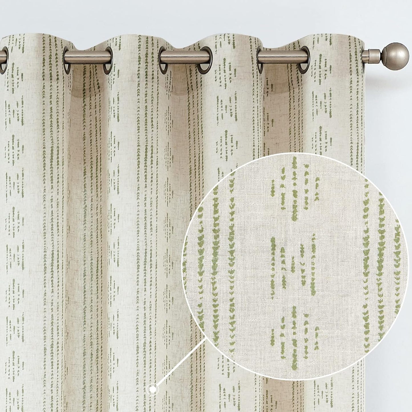 jinchan Boho Curtains for Living Room Farmhouse Black Curtains 84 Inch Length 2 Panels for Bedroom Geometric Striped Mudcloth Light Filtering Window Drapes Rod Pocket Black on Beige