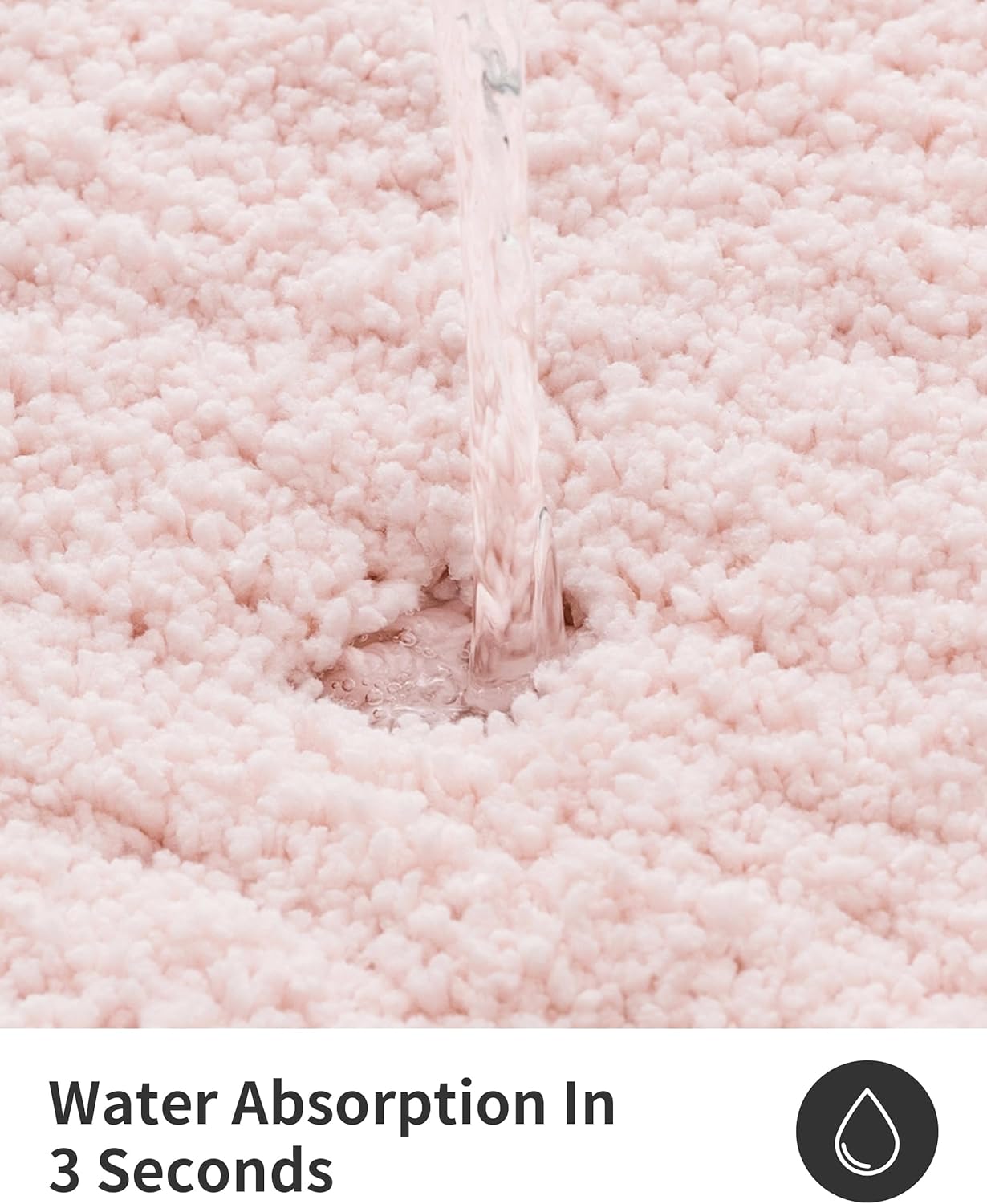 ILANGO Pink Bathroom Rugs 36" × 24" Non Slip & Super Absorbent Extra Thick Soft, Washable Bath Mat for Floor, Non Shedding Microfiber Plush Shaggy Bath Rug with Rubber for Bathtub Shower Room Sink