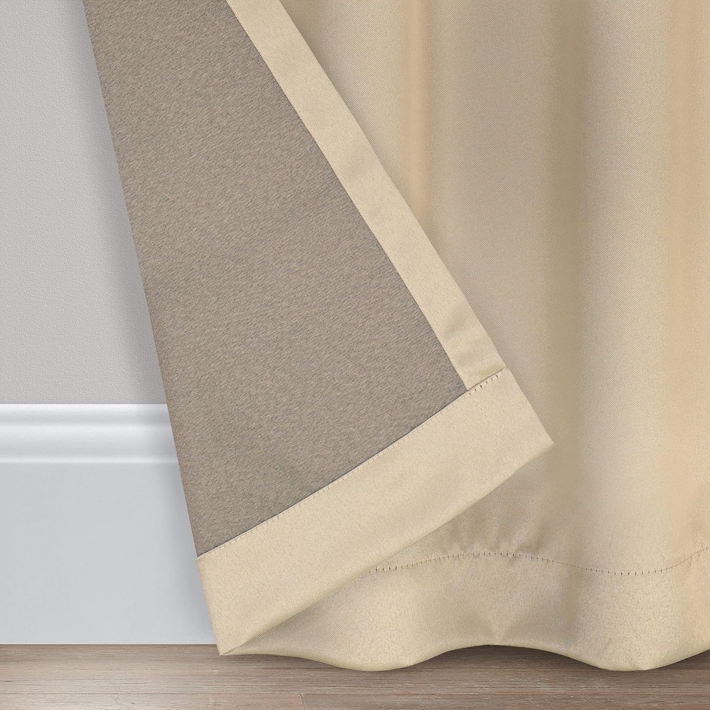 ECLIPSE Solid Thermapanel Modern Room Darkening Rod Pocket Window Curtain for Bedroom (1 Panel), 54 in x 84 in, Taupe
