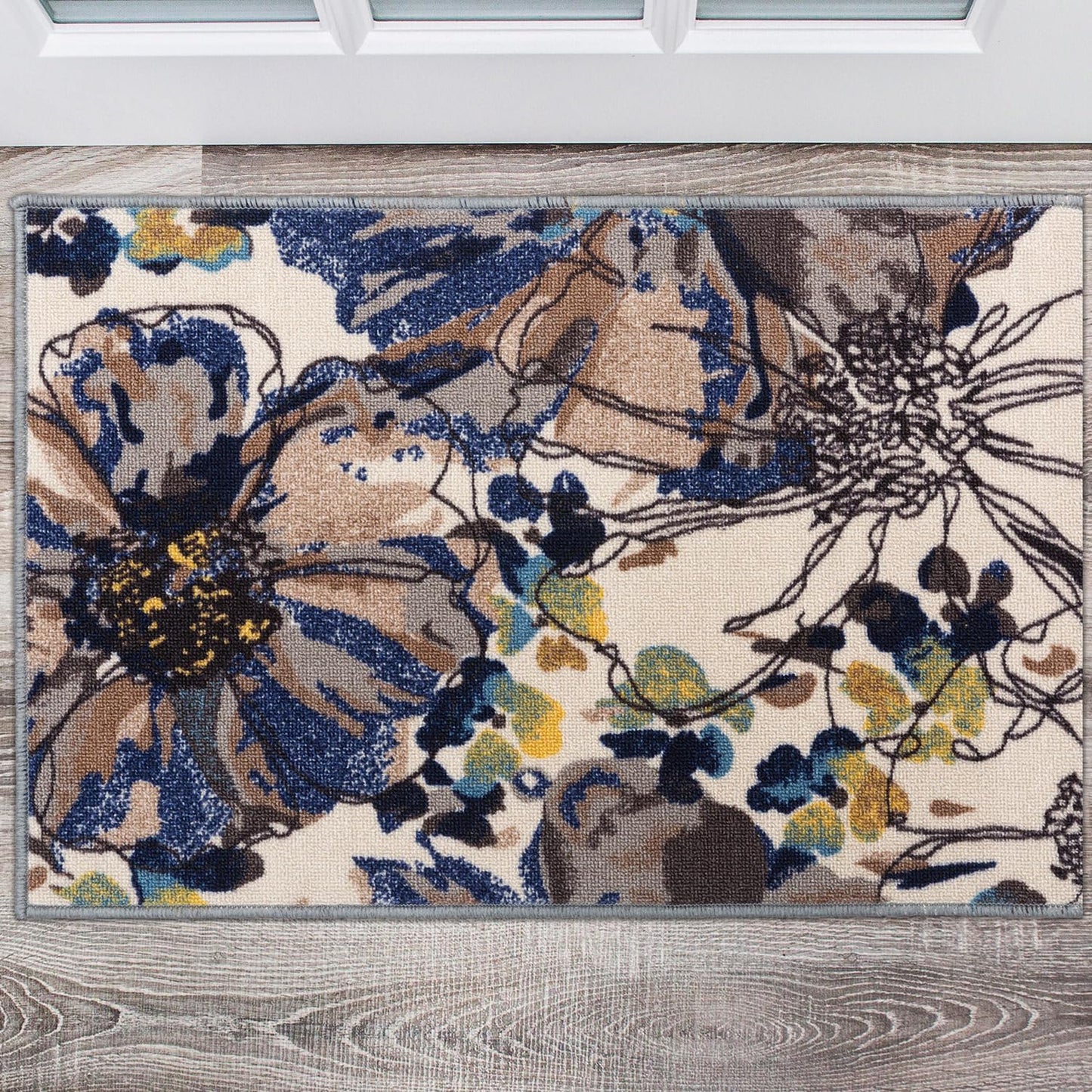 Rugshop Modern Bright Flowers Non-Slip (Non-Skid) Area Rug 8 x 10 (7' 10" x 10') Multi
