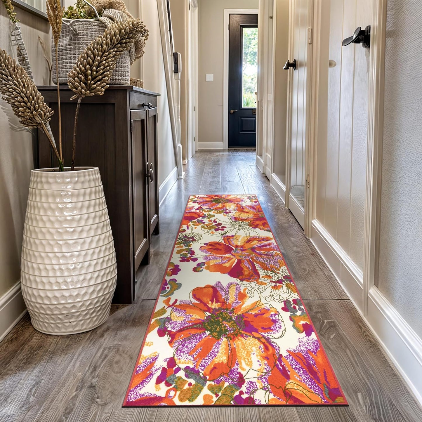 Rugshop Modern Bright Flowers Non-Slip (Non-Skid) Area Rug 8 x 10 (7' 10" x 10') Multi