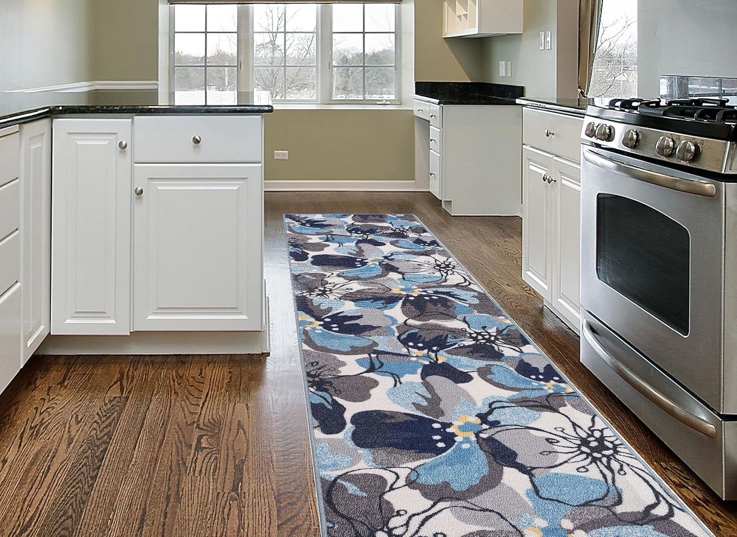 Rugshop Modern Bright Flowers Non-Slip (Non-Skid) Area Rug 8 x 10 (7' 10" x 10') Multi