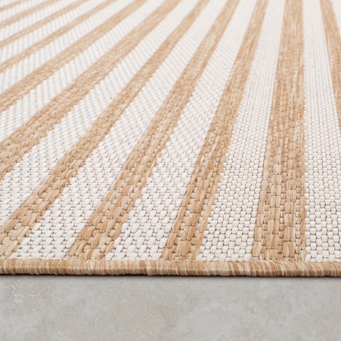 Paco Home Indoor and Outdoor Rug Boho Abstract Line Pattern in Beige, Size: 2'8" x 4'11"