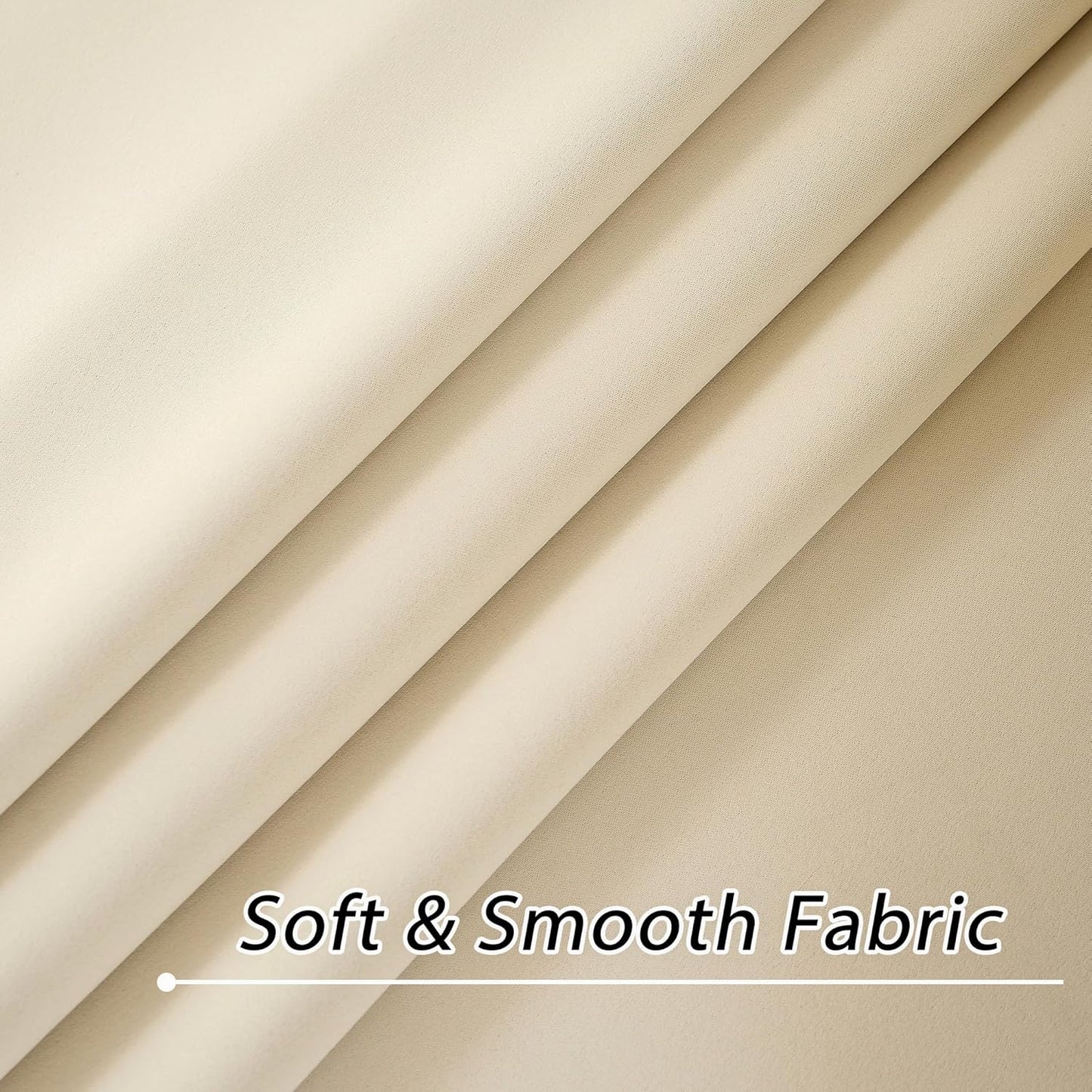 108 Inches Beige Blackout Curtains Room Darkening Thermal Insulated Drapes Grommet Top Light Blocking Curtain for Living Room Bedroom (2 Panels, W52 x L108 Inch, Beige Cream)