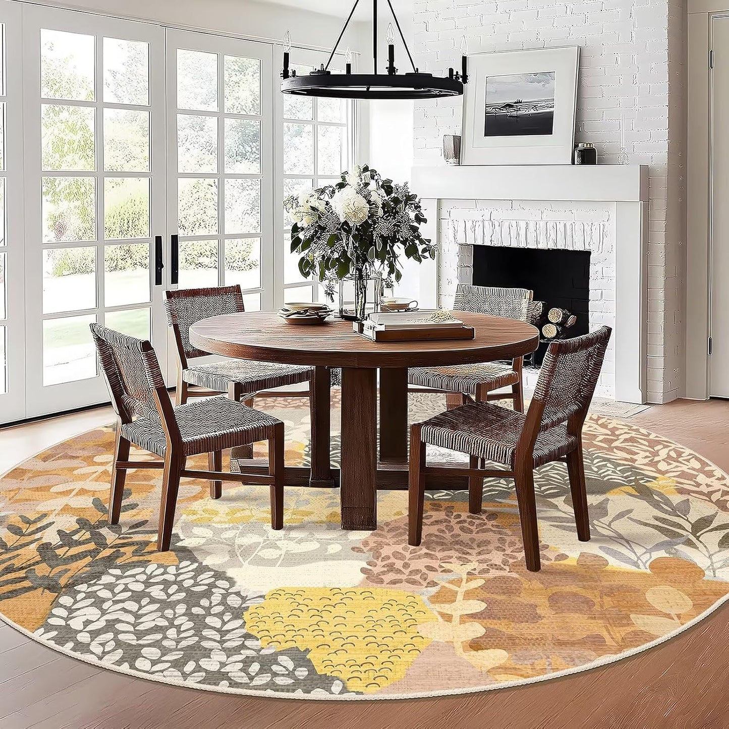 DEXDE Runner Rug 2x6 Washable Hallway Boho Soft Area Rugs Abstract Long Non Slip Botanical Leaves Floral Print Carpet for Entryway, Kitchen, Laundry, Bathroom, Bedroom,Blue