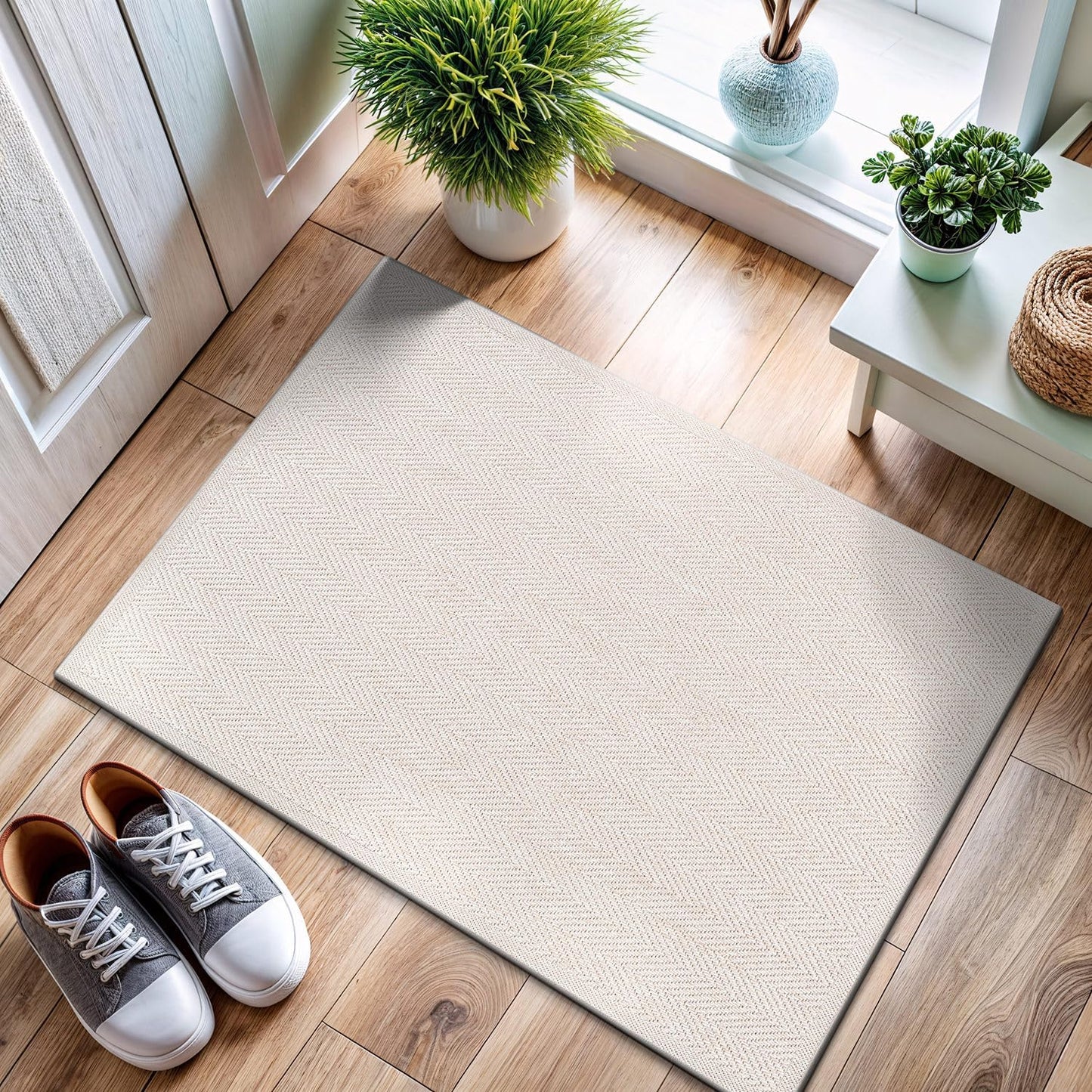 CAMILSON Easy Jute Rug 9x12, Indoor Outdoor Natural Color Fiber Area Rugs for Living Room Patio and Kitchen Rug, Sisal Boho Woven Design, Easy-Cleaning, Washable Outside Carpet Alfombras (9 x 12)