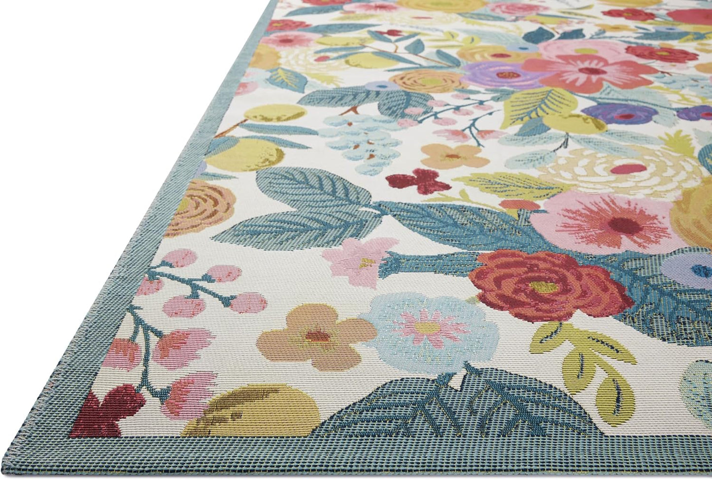 Loloi Rifle Paper Co. Perennial Collection Garden Party PRN-04 Rose/Multi 5'-3" x 7'-8" Indoor/Outdoor Area Rug