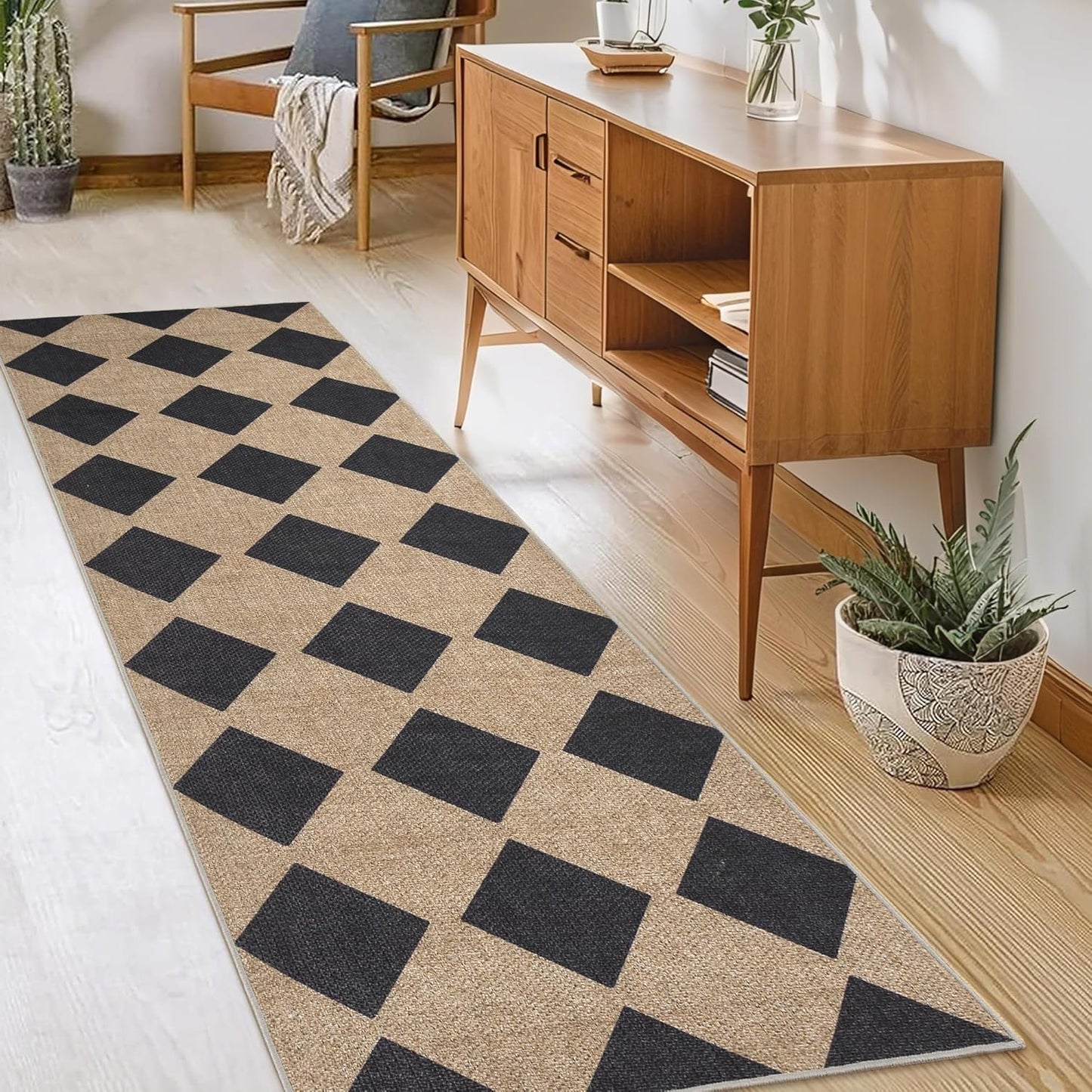 Floral Easy Jute Rug 5x7 Outdoor Patio Rug Washable Area Rugs for Living Room Bedroom Non Slip Neutral Farmhouse Indoor Outdoor Carpet for Backyard Patio Office
