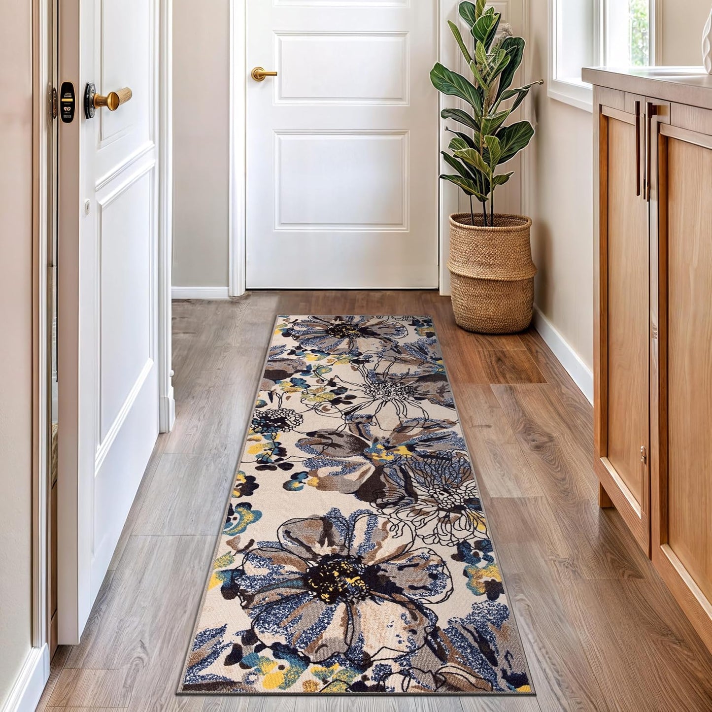 Rugshop Modern Bright Flowers Non-Slip (Non-Skid) Area Rug 8 x 10 (7' 10" x 10') Multi