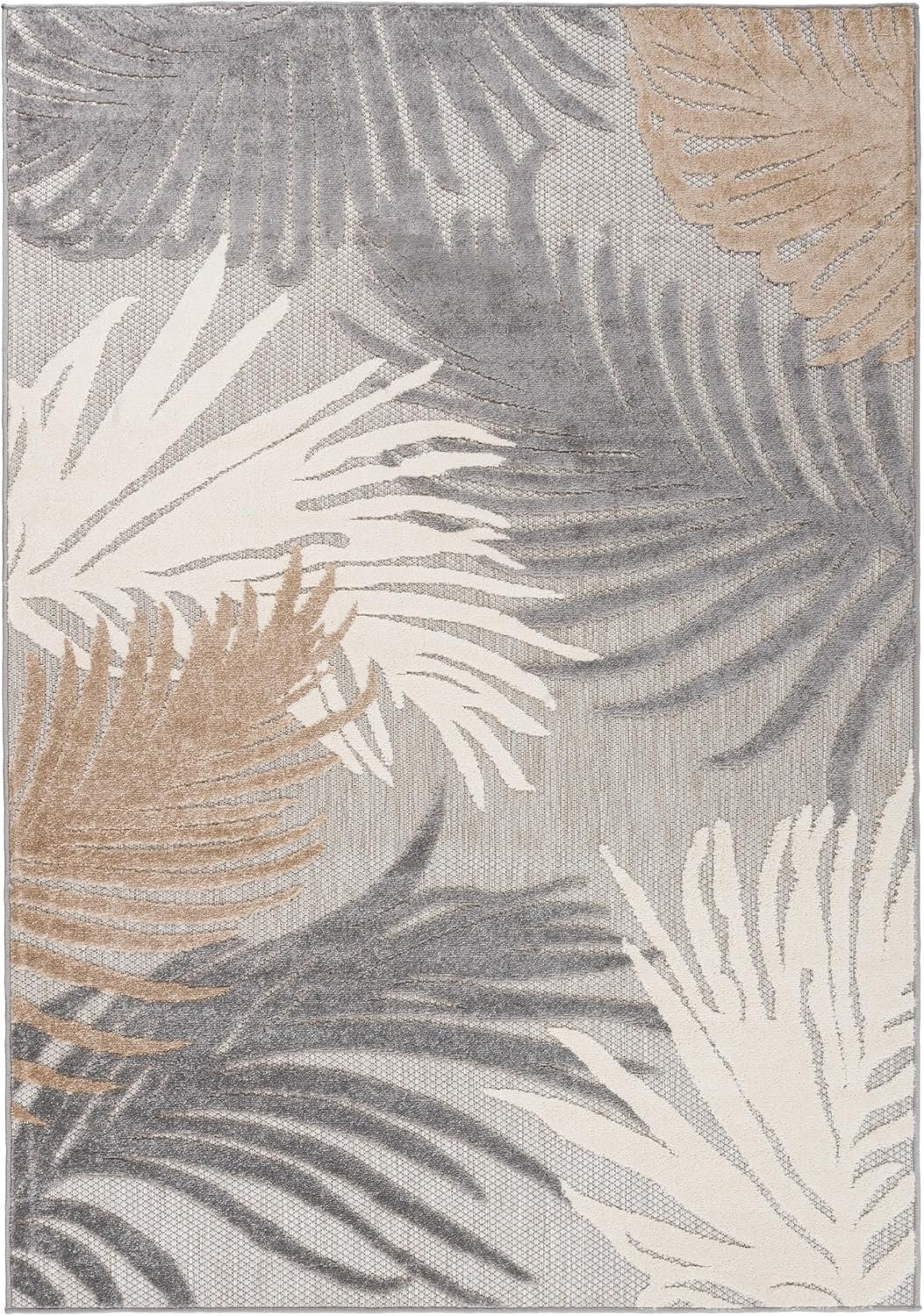 Rugshop Lucca Contemporary Floral Indoor/Outdoor Area Rug 5' x 7' Navy