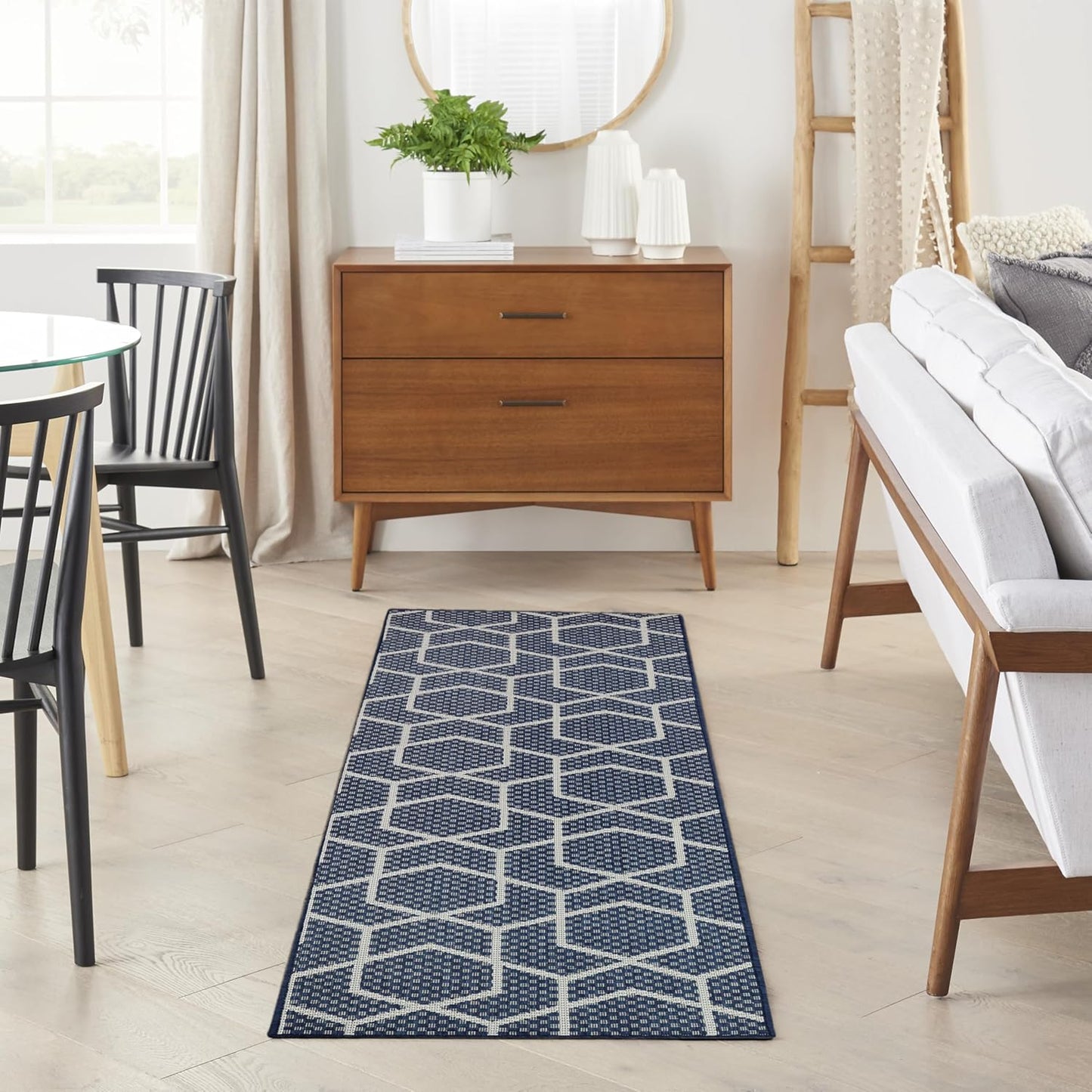 Nourison Horizon Indoor/Outdoor Green 4' x 6' Area Rug - Easy Cleaning, Non Shedding, Bed Room, Living Room, Dining Room, Kitchen (4' x 6')