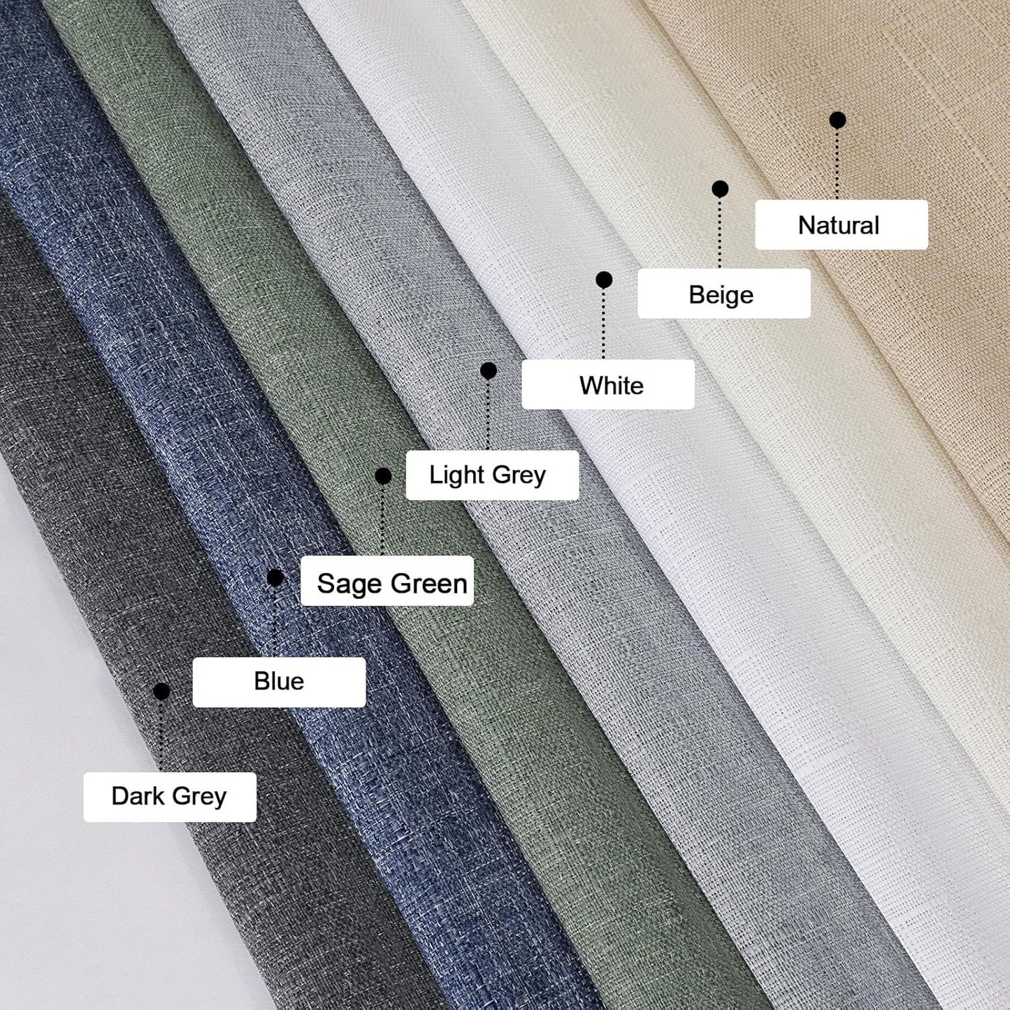 OVZME Light Grey Curtains 63 Inch Length 2 Panels, Faux Linen Textured Semi Light Filtering Drapes, Soft Airy Farmhouse Slub Window Curtains for Living Room Bedroom, Each 40x63 Inches