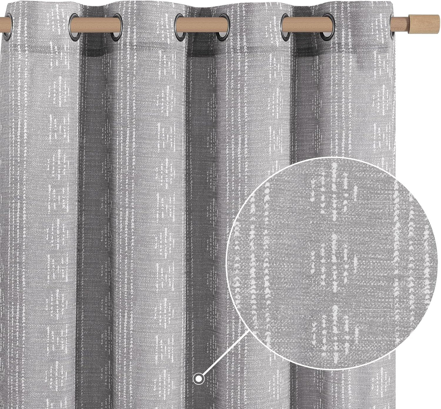 jinchan Boho Curtains for Living Room Farmhouse Black Curtains 84 Inch Length 2 Panels for Bedroom Geometric Striped Mudcloth Light Filtering Window Drapes Rod Pocket Black on Beige