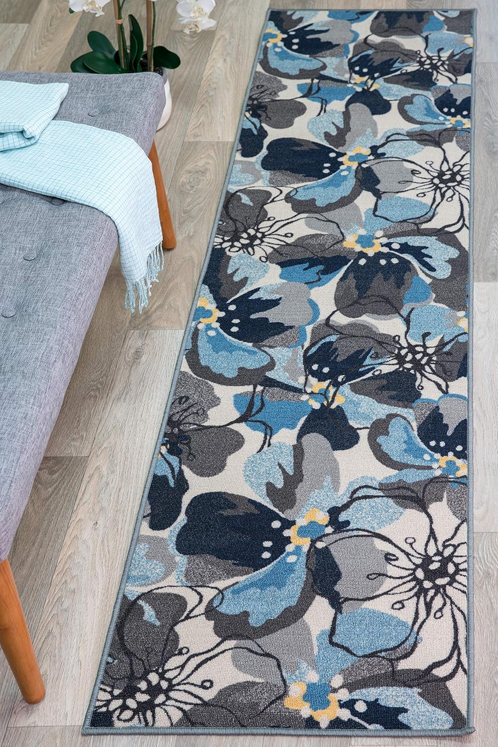 Rugshop Modern Bright Flowers Non-Slip (Non-Skid) Area Rug 8 x 10 (7' 10" x 10') Multi