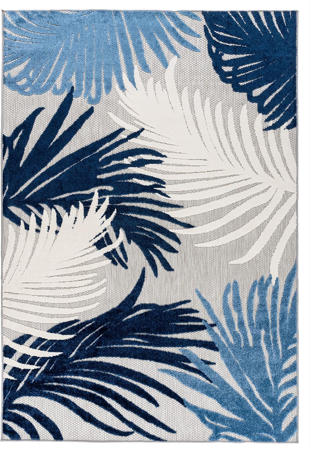 Rugshop Lucca Contemporary Floral Indoor/Outdoor Area Rug 5' x 7' Navy