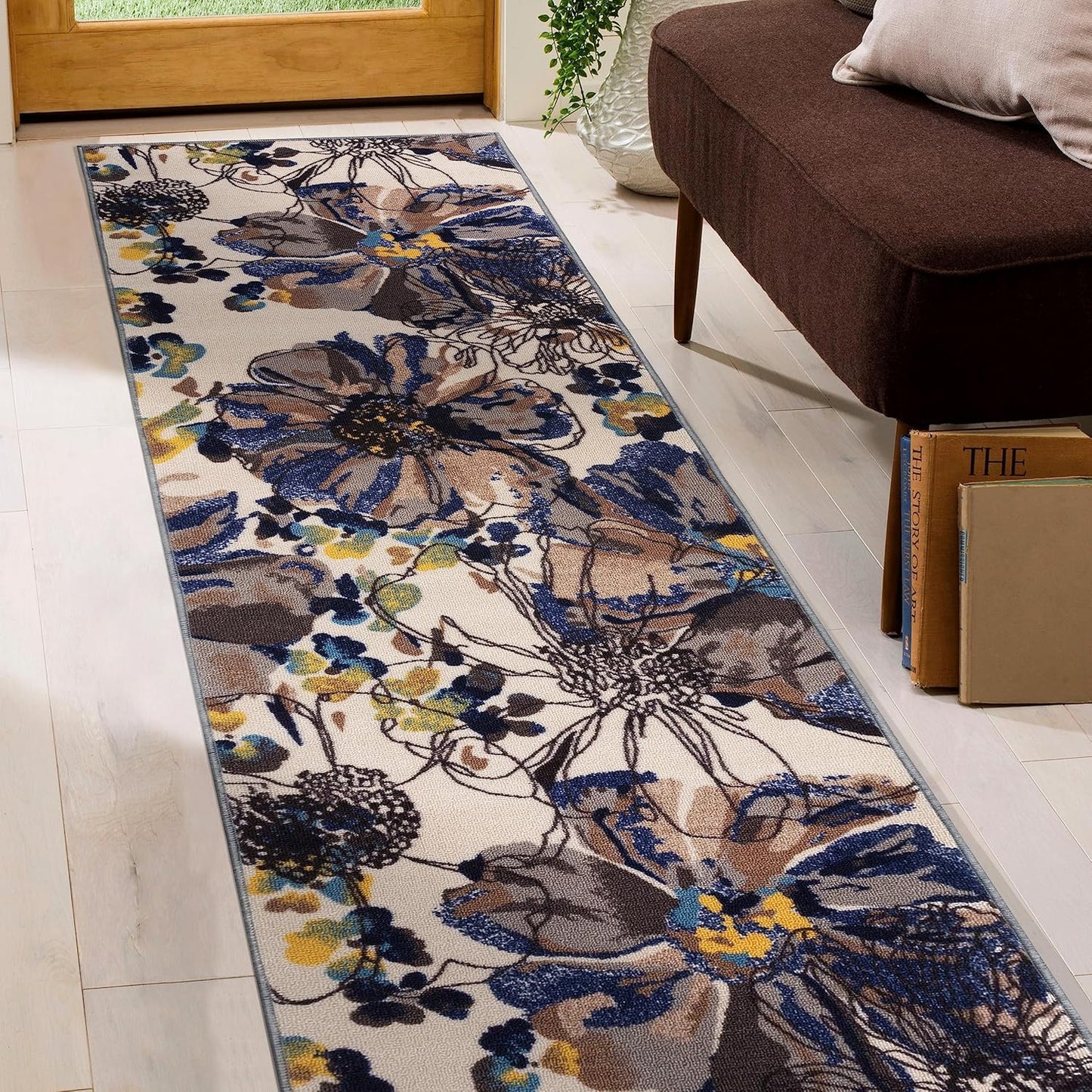 Rugshop Modern Bright Flowers Non-Slip (Non-Skid) Area Rug 8 x 10 (7' 10" x 10') Multi