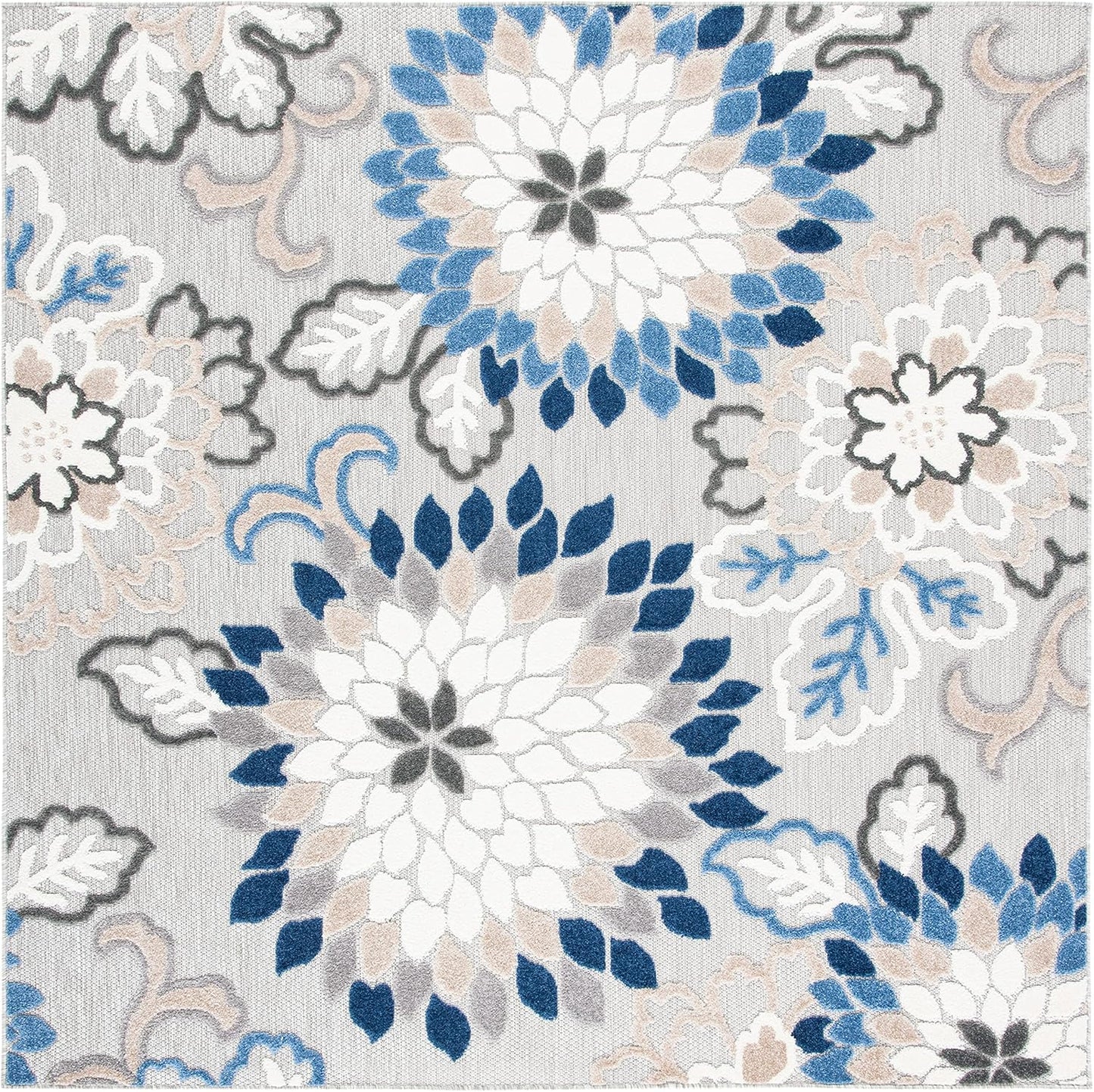 SAFAVIEH Cabana Collection Area Rug - 5'3" x 7'7", Ivory & Orange, Floral Design, Non-Shedding & Easy Care, Indoor/Outdoor & Washable-Ideal for Patio, Backyard, Mudroom (CBN391A)