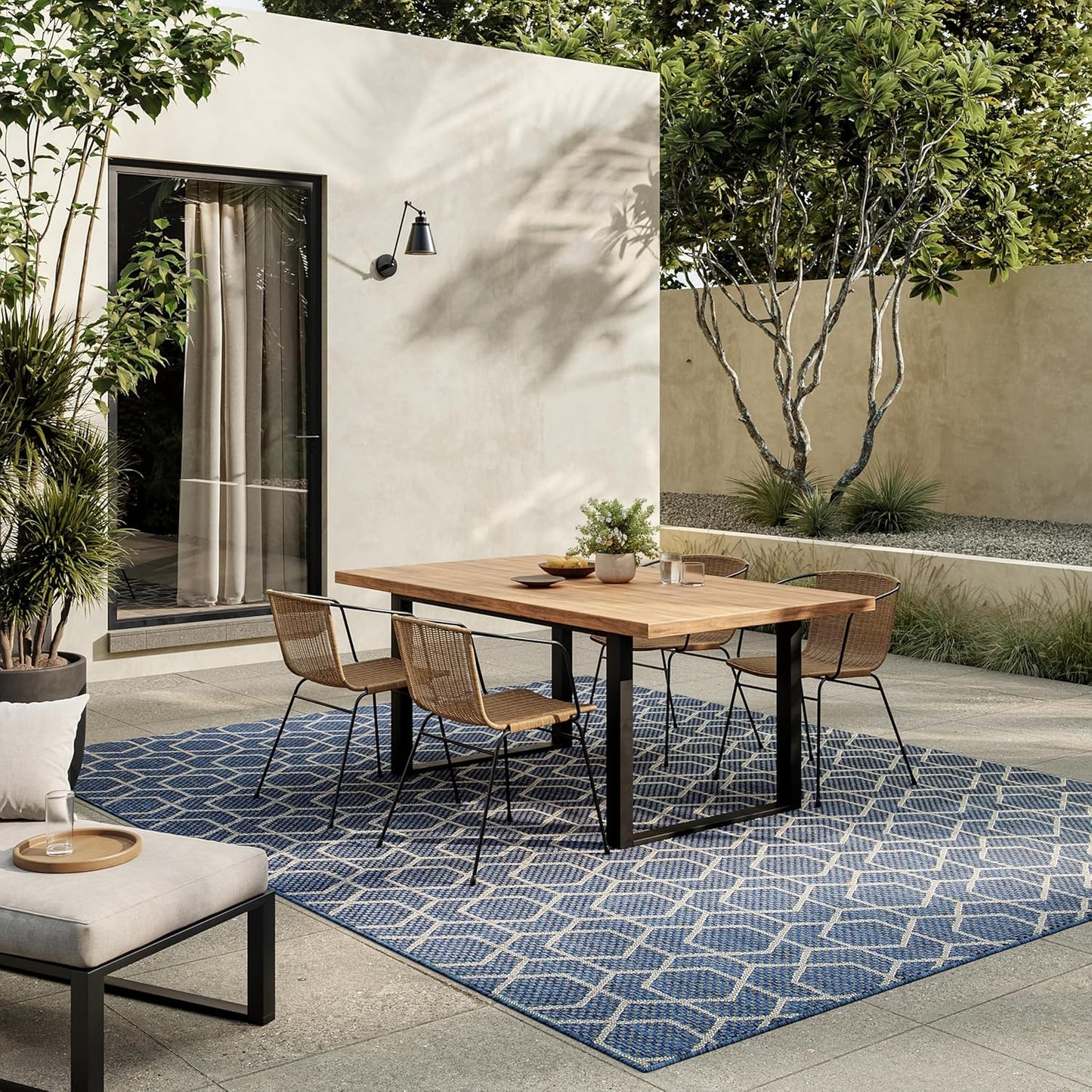 Nourison Horizon Indoor/Outdoor Green 4' x 6' Area Rug - Easy Cleaning, Non Shedding, Bed Room, Living Room, Dining Room, Kitchen (4' x 6')