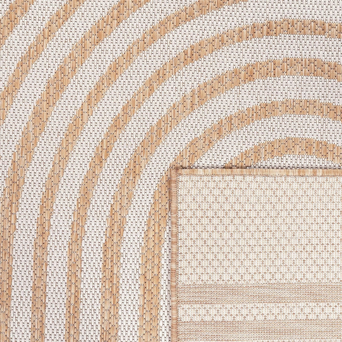 Paco Home Indoor and Outdoor Rug Boho Abstract Line Pattern in Beige, Size: 2'8" x 4'11"