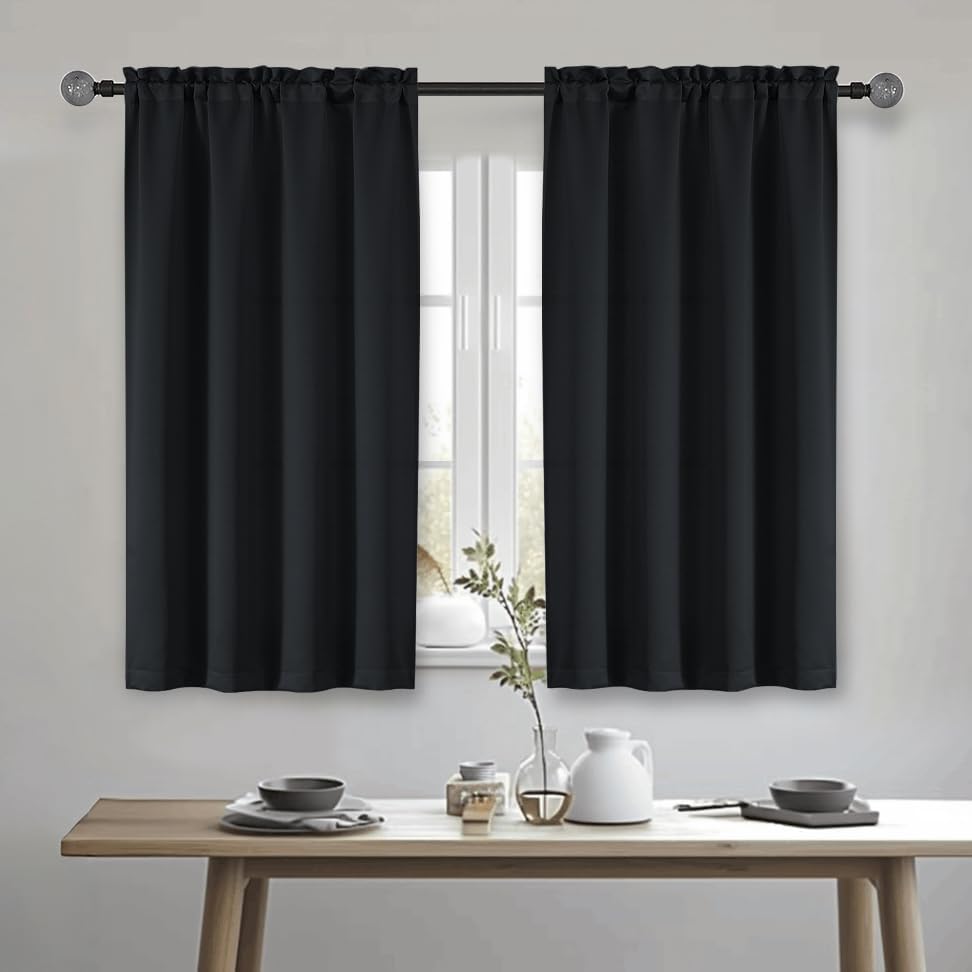 OWENIE Heidi Sage Green Curtains for Living Room 63 Inch Length 2 Panels Set, Light Filtering Solid Curtain for Bedroom, Rod Pocket Window Curtains & Drapes, 2 Pcs Each 40" W 63" L