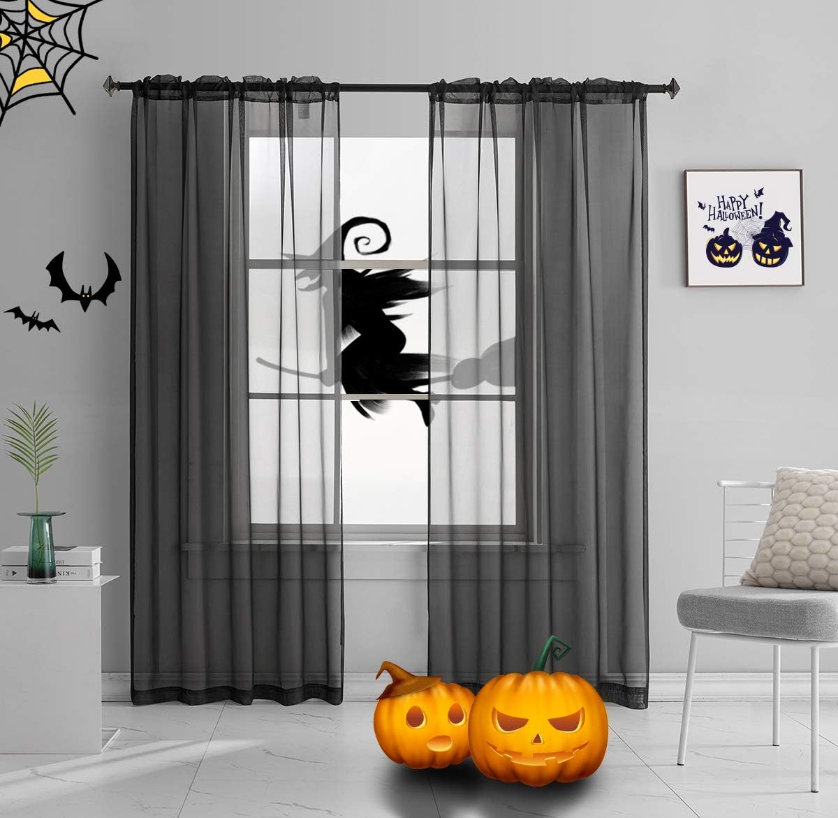 Light Yellow Sheer Voile Curtains Translucent Solid Color Window Treatment 63 Inch Length Panels Rod Pocket Light Yellow Sheers for Bedroom Living Room 2 Panels 52x63
