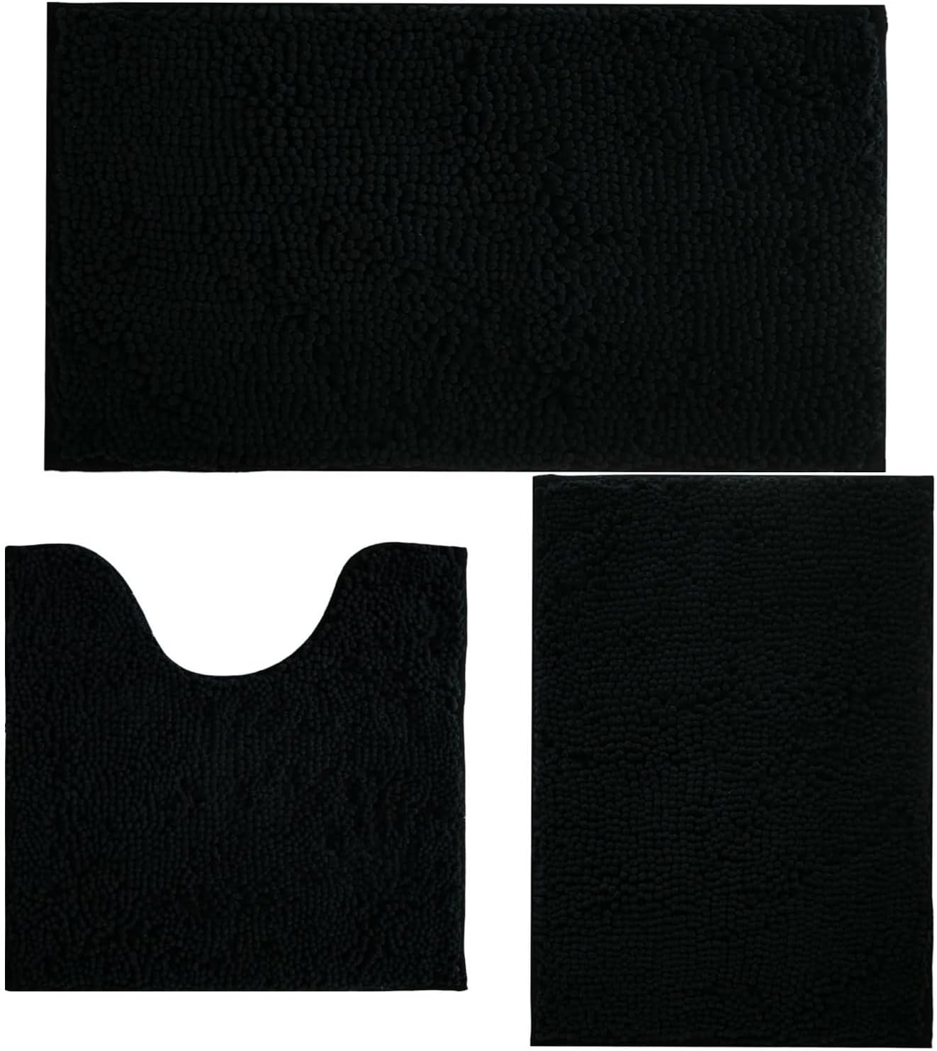 Bathroom Rugs Sets 3 Piece Non Slip,Bath Rugs with PVC Backing Bath Carpet,Bathroom Rug Washable,Absorbent,Plush Carpet Mats,Bath Mats for Bedroom, Kitchen,Tub,Home Decor (Lavender)