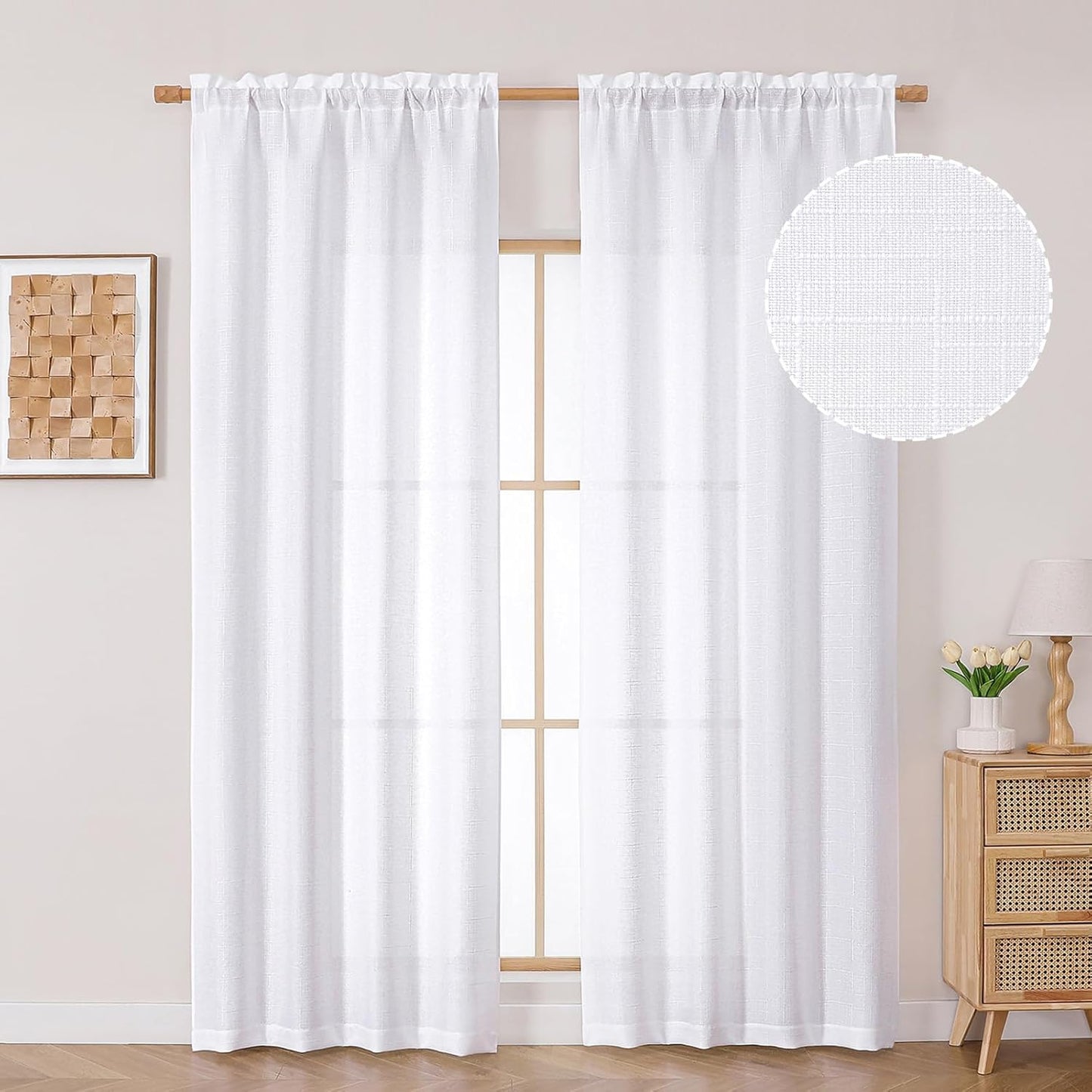 OVZME Light Grey Curtains 63 Inch Length 2 Panels, Faux Linen Textured Semi Light Filtering Drapes, Soft Airy Farmhouse Slub Window Curtains for Living Room Bedroom, Each 40x63 Inches
