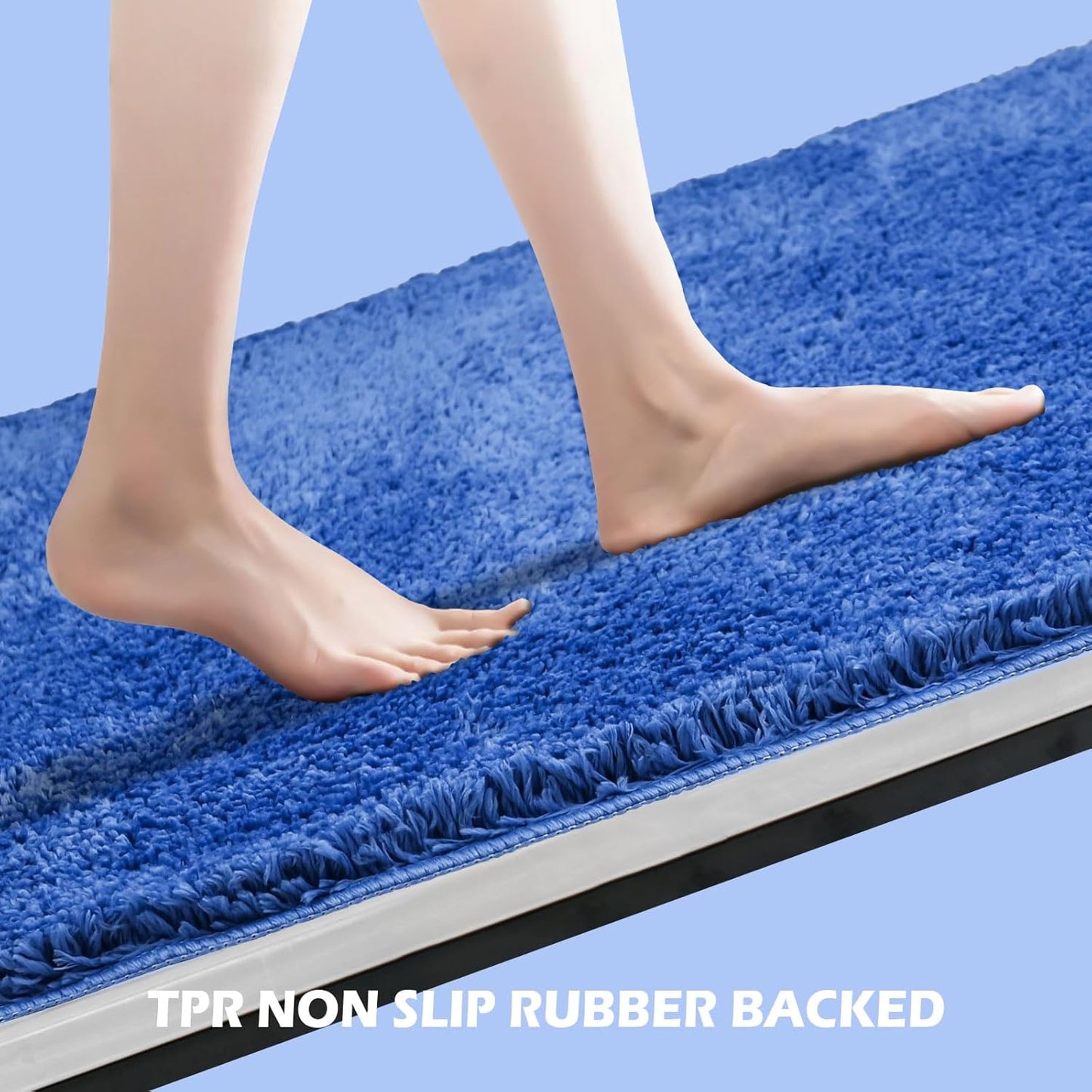 Bathroom Rugs Sets 3 Piece with Adjustable Toilet Seat Cover 17.5"x 15" Machine Washable Bath Rug Set with TPR Non Slip Rubber Backing Solid Bath Mat Set for Luxury Bathroom Decoration