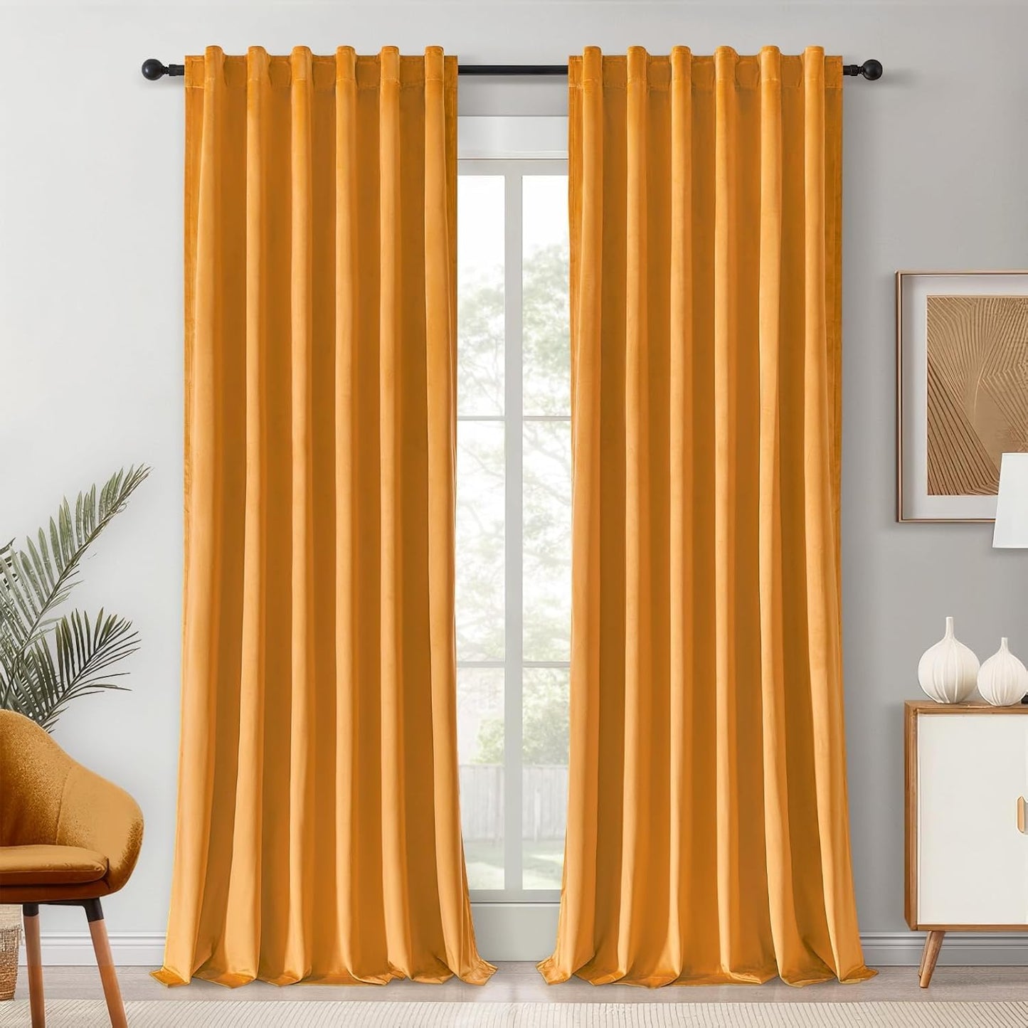 Topfinel 96 Inches Long Blush Velvet Curtains for Living Room,Rod Pocket Back Tab Clip Rings for Windows Solid Color Curtains,96 Length 2 Panel Sets(Malaya Garnet/Dusty Rose)