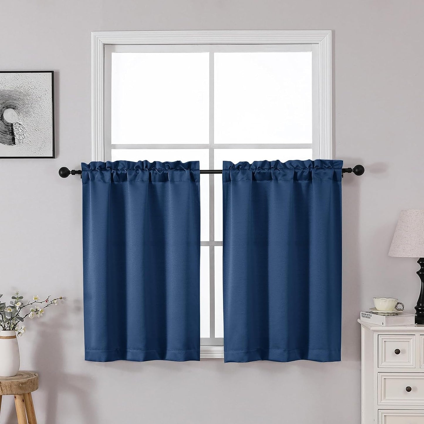 OWENIE Heidi Sage Green Curtains for Living Room 63 Inch Length 2 Panels Set, Light Filtering Solid Curtain for Bedroom, Rod Pocket Window Curtains & Drapes, 2 Pcs Each 40" W 63" L