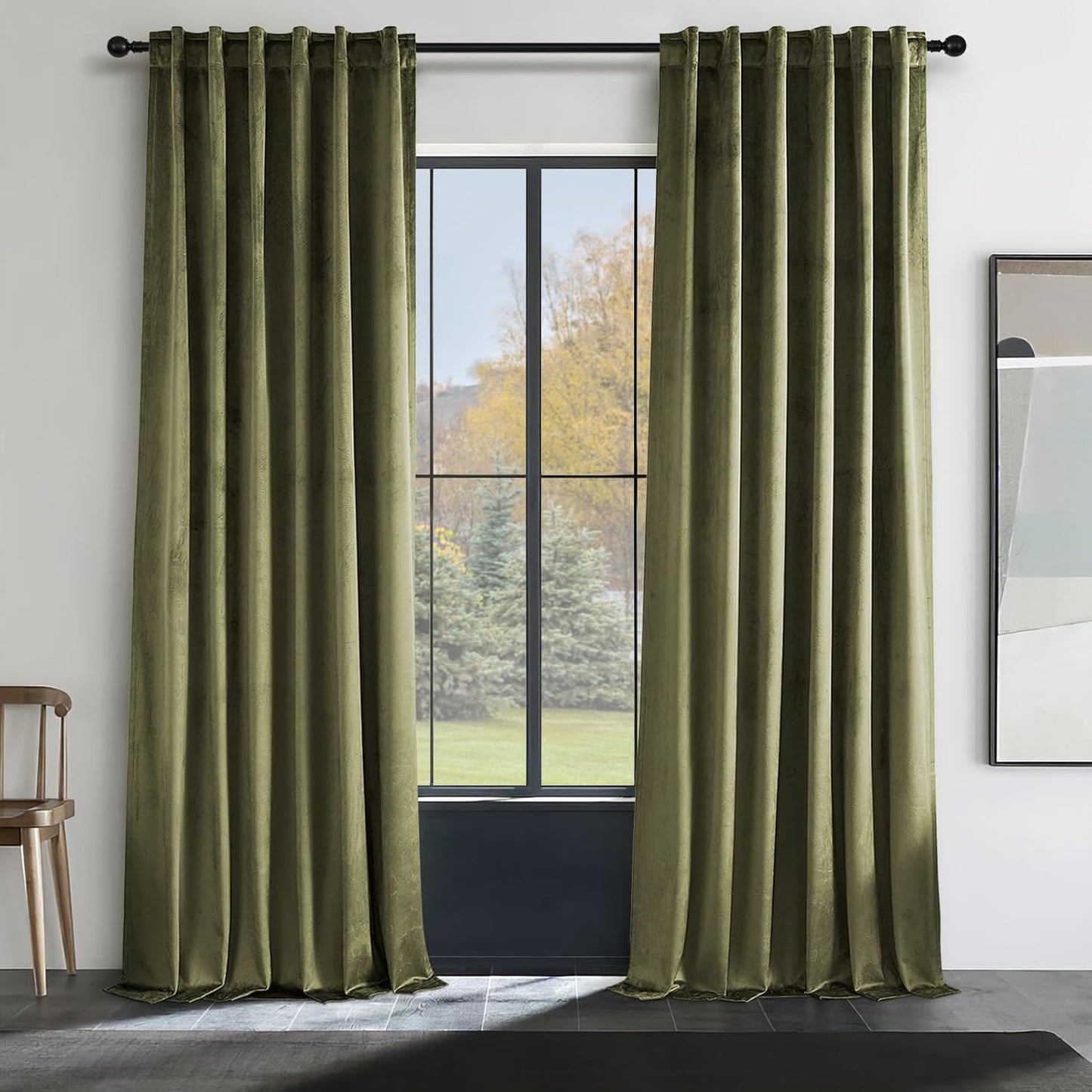 Topfinel 96 Inches Long Blush Velvet Curtains for Living Room,Rod Pocket Back Tab Clip Rings for Windows Solid Color Curtains,96 Length 2 Panel Sets(Malaya Garnet/Dusty Rose)