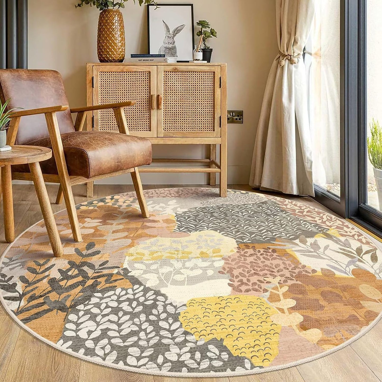 DEXDE Runner Rug 2x6 Washable Hallway Boho Soft Area Rugs Abstract Long Non Slip Botanical Leaves Floral Print Carpet for Entryway, Kitchen, Laundry, Bathroom, Bedroom,Blue