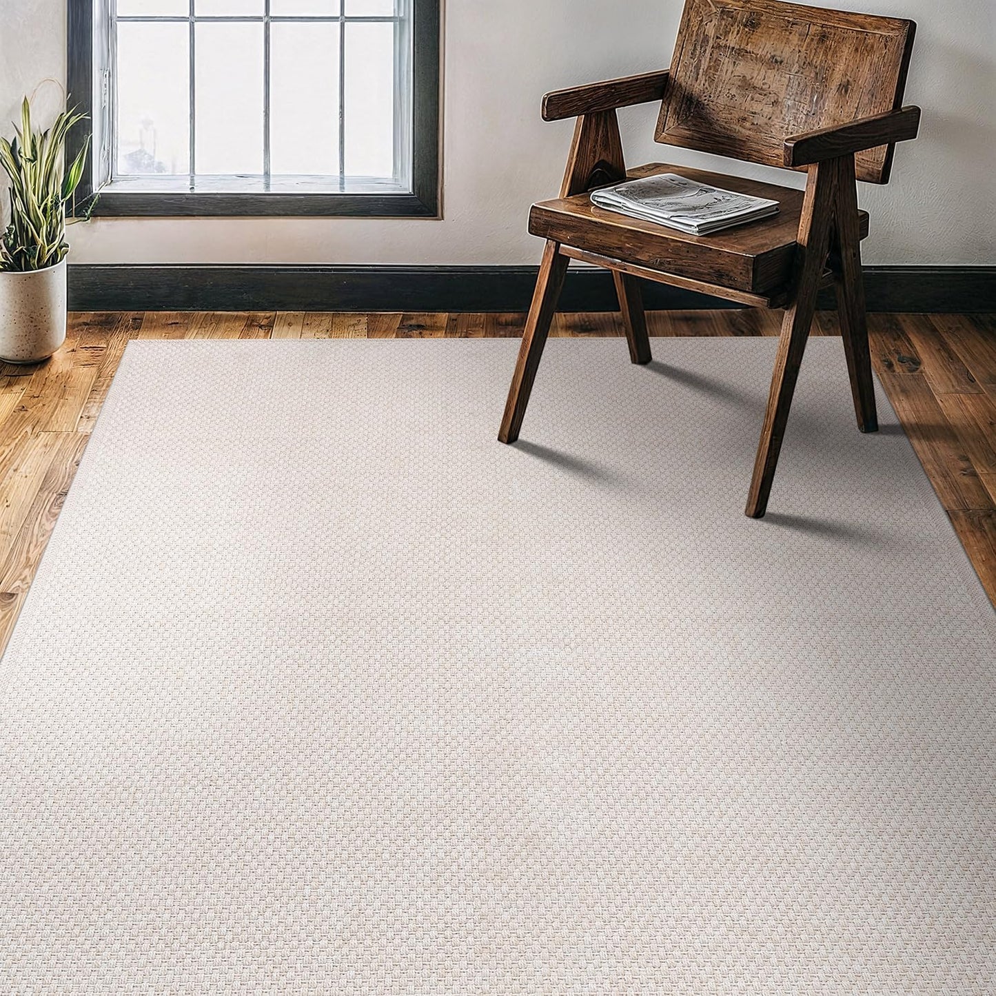 CAMILSON Easy Jute Rug 9x12, Indoor Outdoor Natural Color Fiber Area Rugs for Living Room Patio and Kitchen Rug, Sisal Boho Woven Design, Easy-Cleaning, Washable Outside Carpet Alfombras (9 x 12)