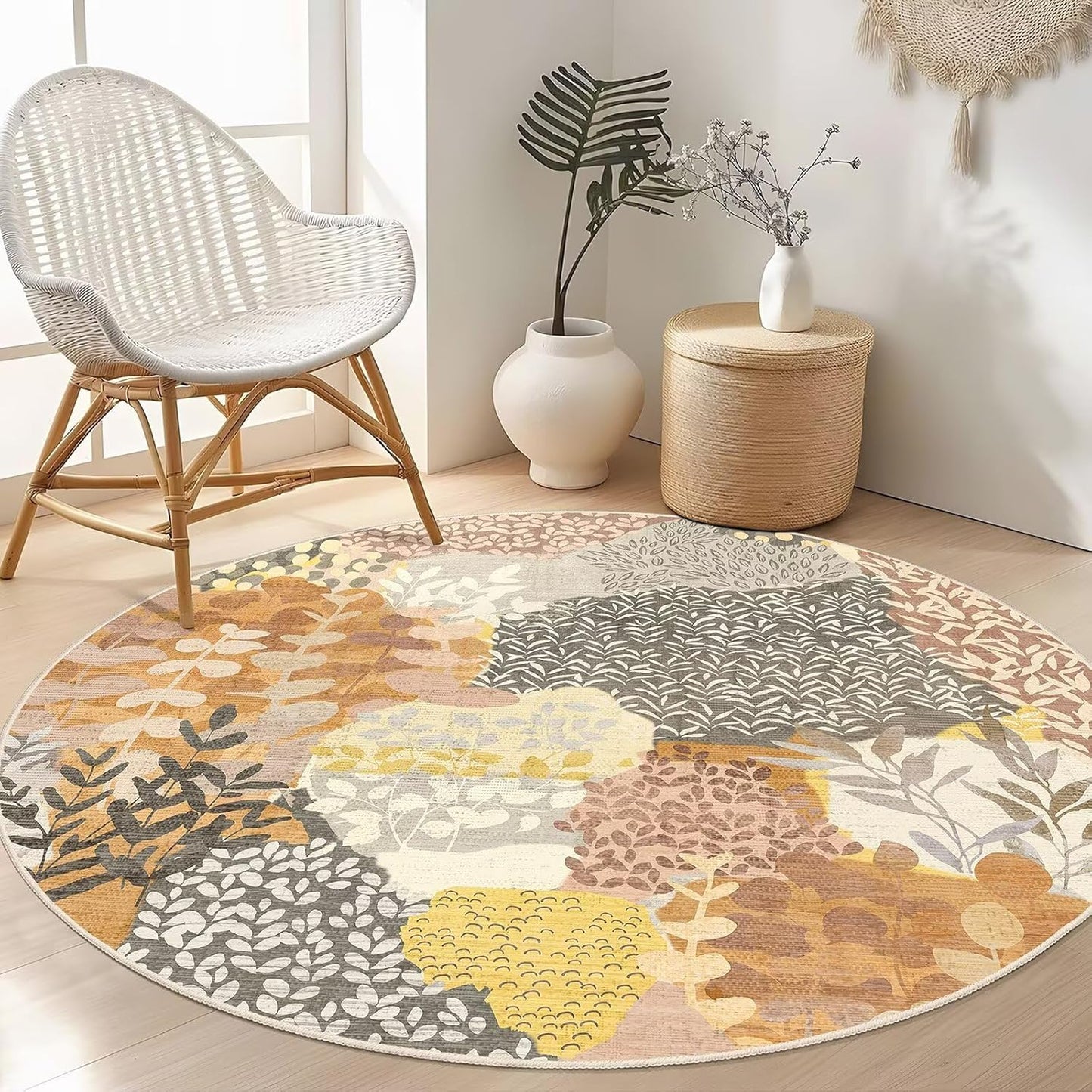 DEXDE Runner Rug 2x6 Washable Hallway Boho Soft Area Rugs Abstract Long Non Slip Botanical Leaves Floral Print Carpet for Entryway, Kitchen, Laundry, Bathroom, Bedroom,Blue
