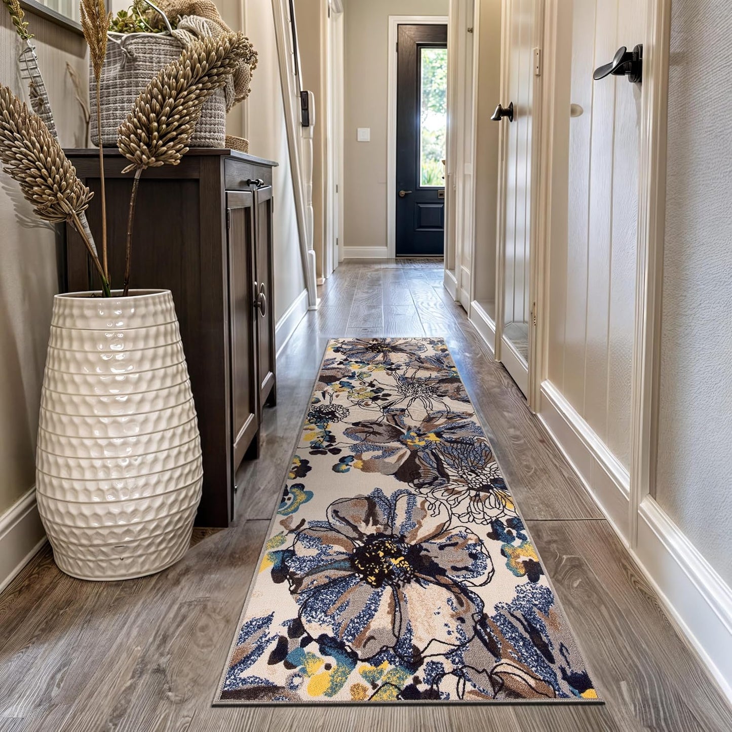 Rugshop Modern Bright Flowers Non-Slip (Non-Skid) Area Rug 8 x 10 (7' 10" x 10') Multi