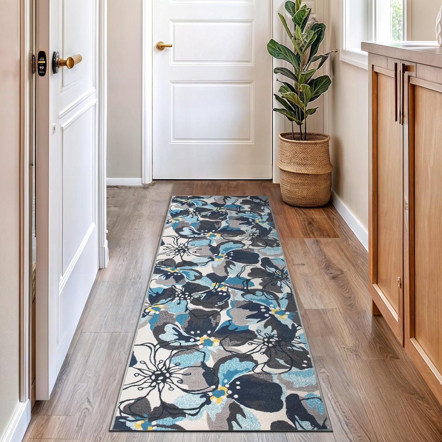 Rugshop Modern Bright Flowers Non-Slip (Non-Skid) Area Rug 8 x 10 (7' 10" x 10') Multi