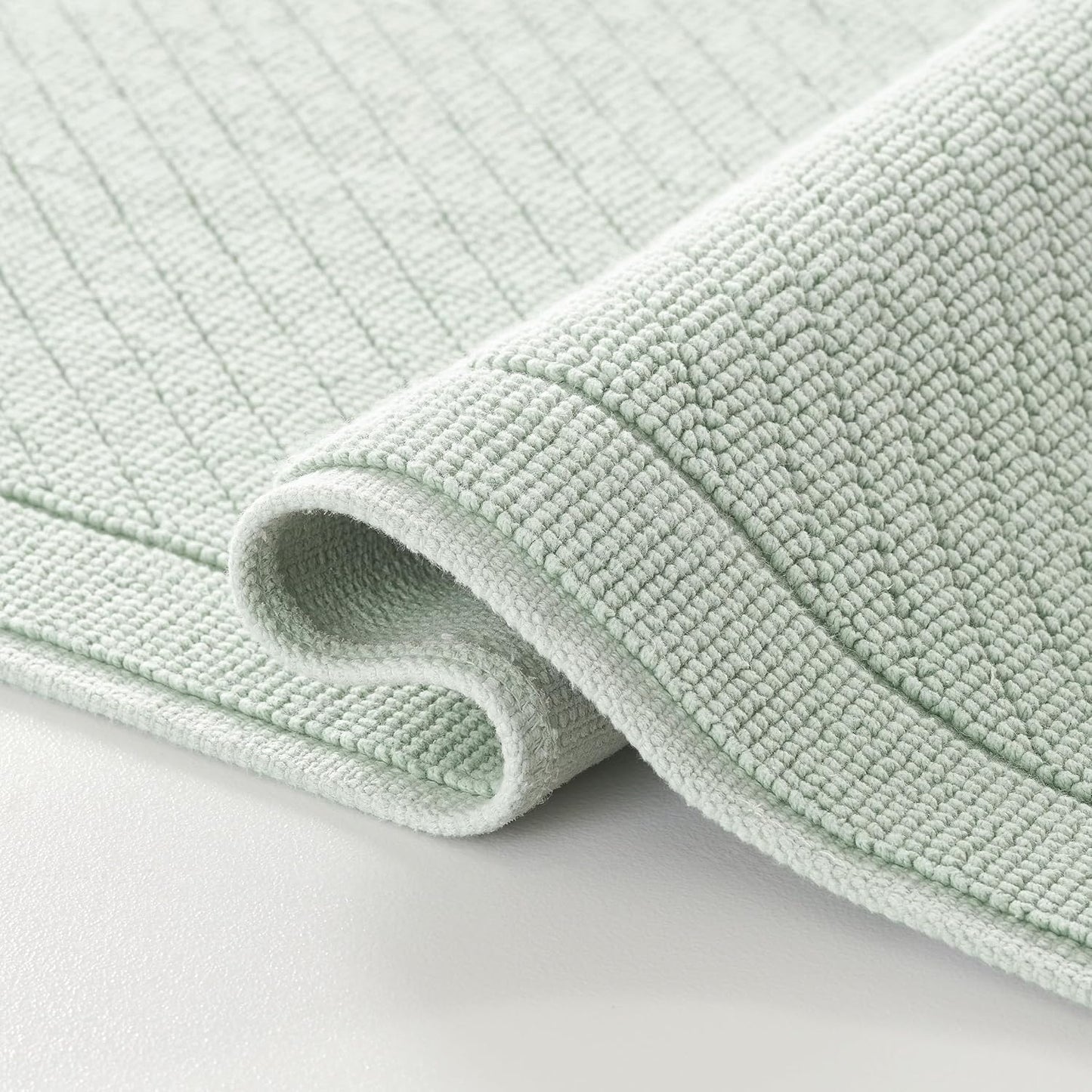 Arkwright 2 Piece 100% Cotton Bathroom Rug Set - High Absorbent Stylish Textured Woven Design Bath Mat, Slip Resistant Backing for Shower and Bathtub Floor, 17x24 & 20x32 in - White
